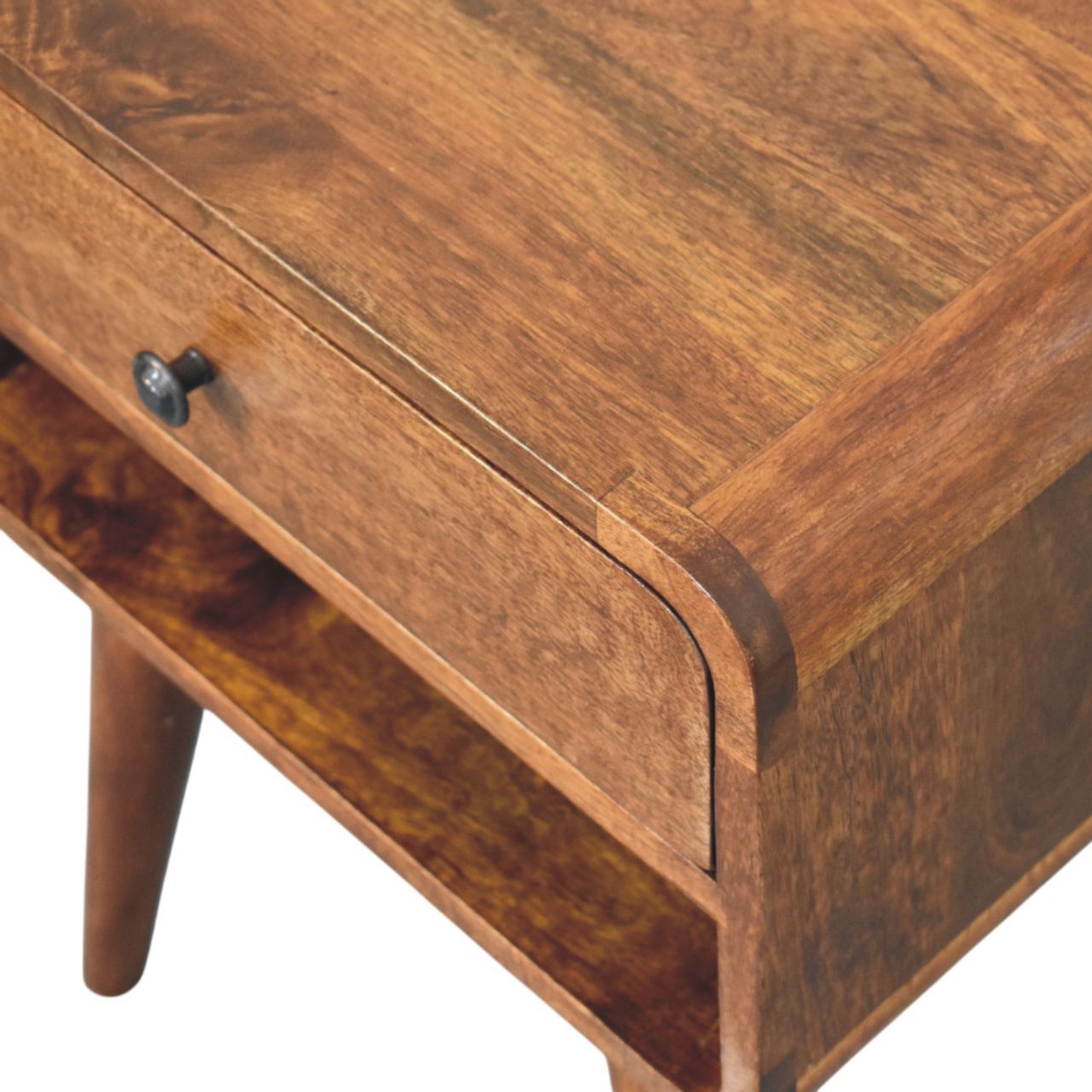Taormina Solid Mango Nightstand with Drawer and Shelf