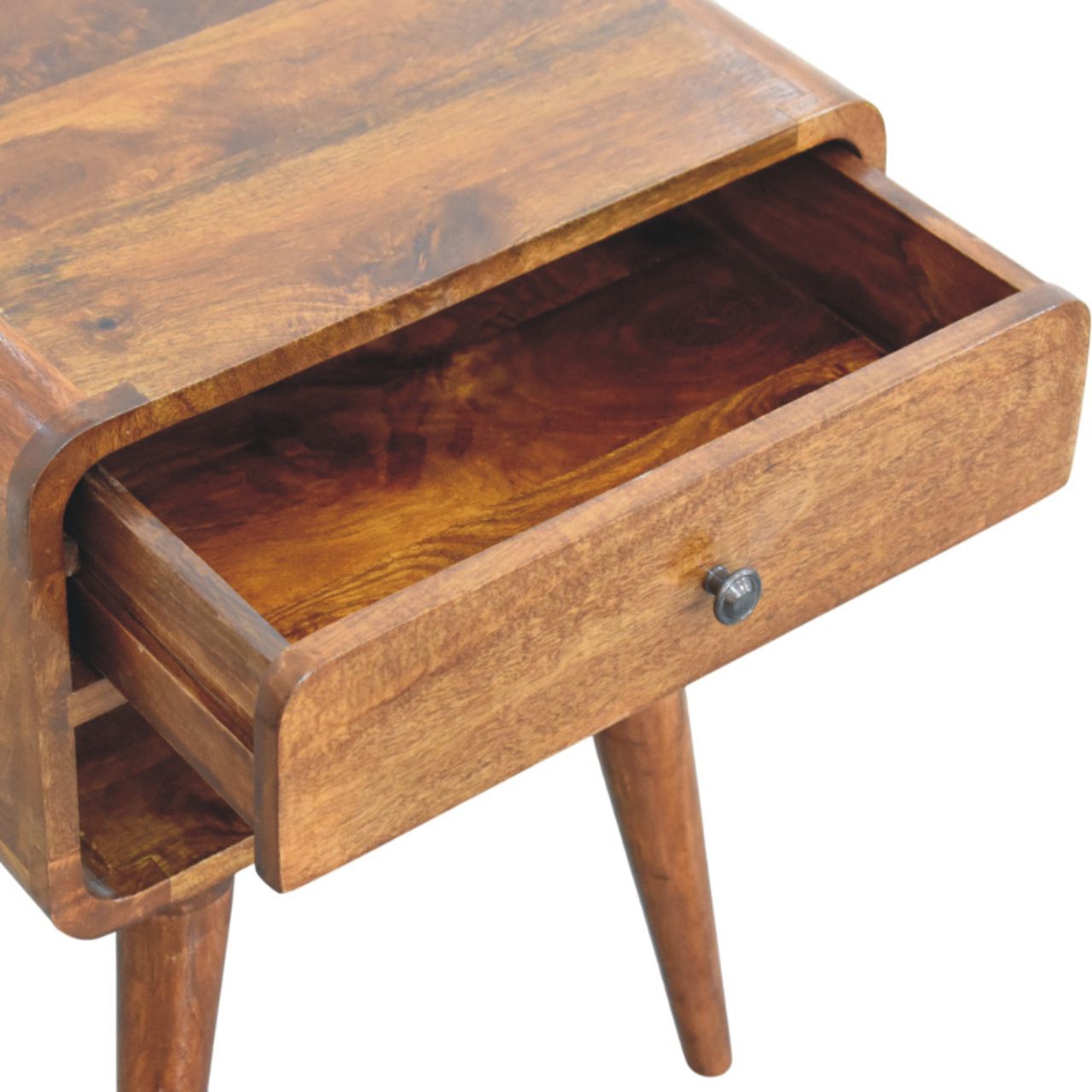 Taormina Solid Mango Nightstand with Drawer and Shelf