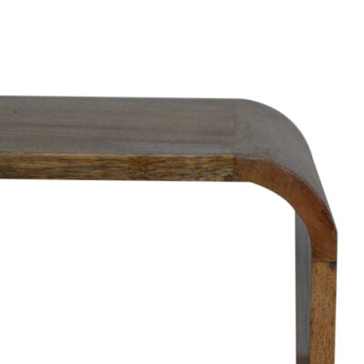 Vitré Open Shelf Mango Wood Bedside Table with Drawer