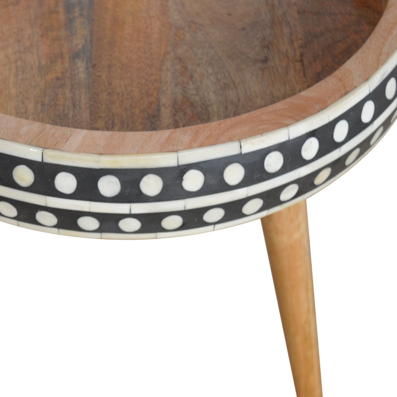 Lecco Small Dotted Mango Wood Tripod End Table