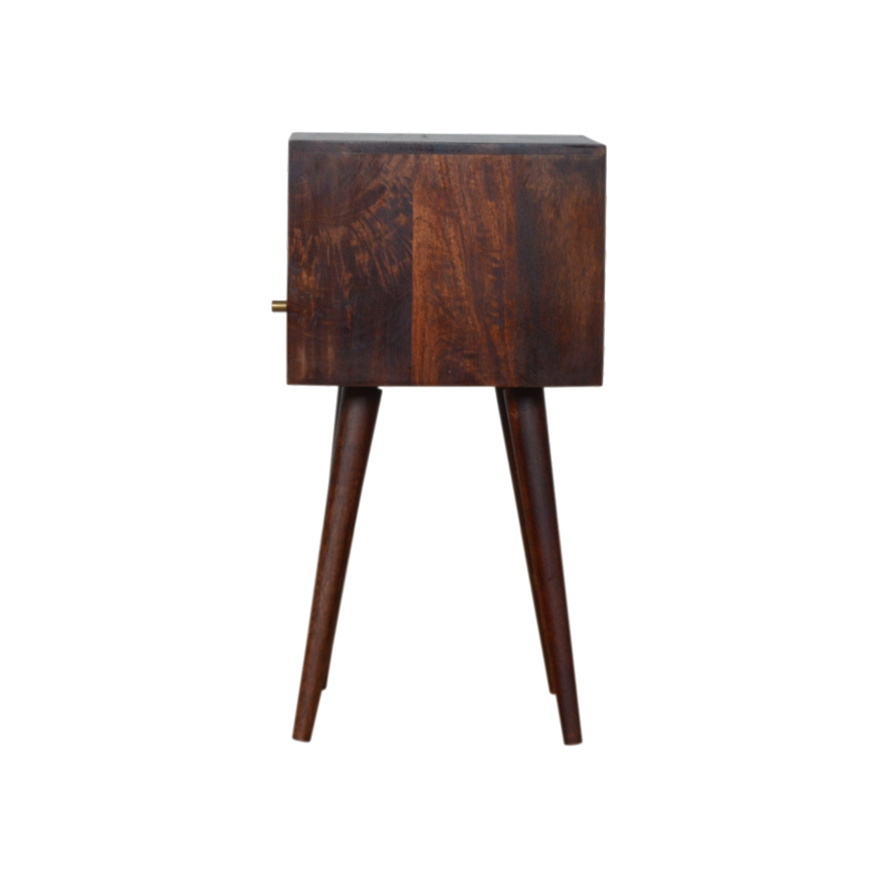 Kood Mini Cherry Mango Wood Bedside Table with Drawer and Open Shelf