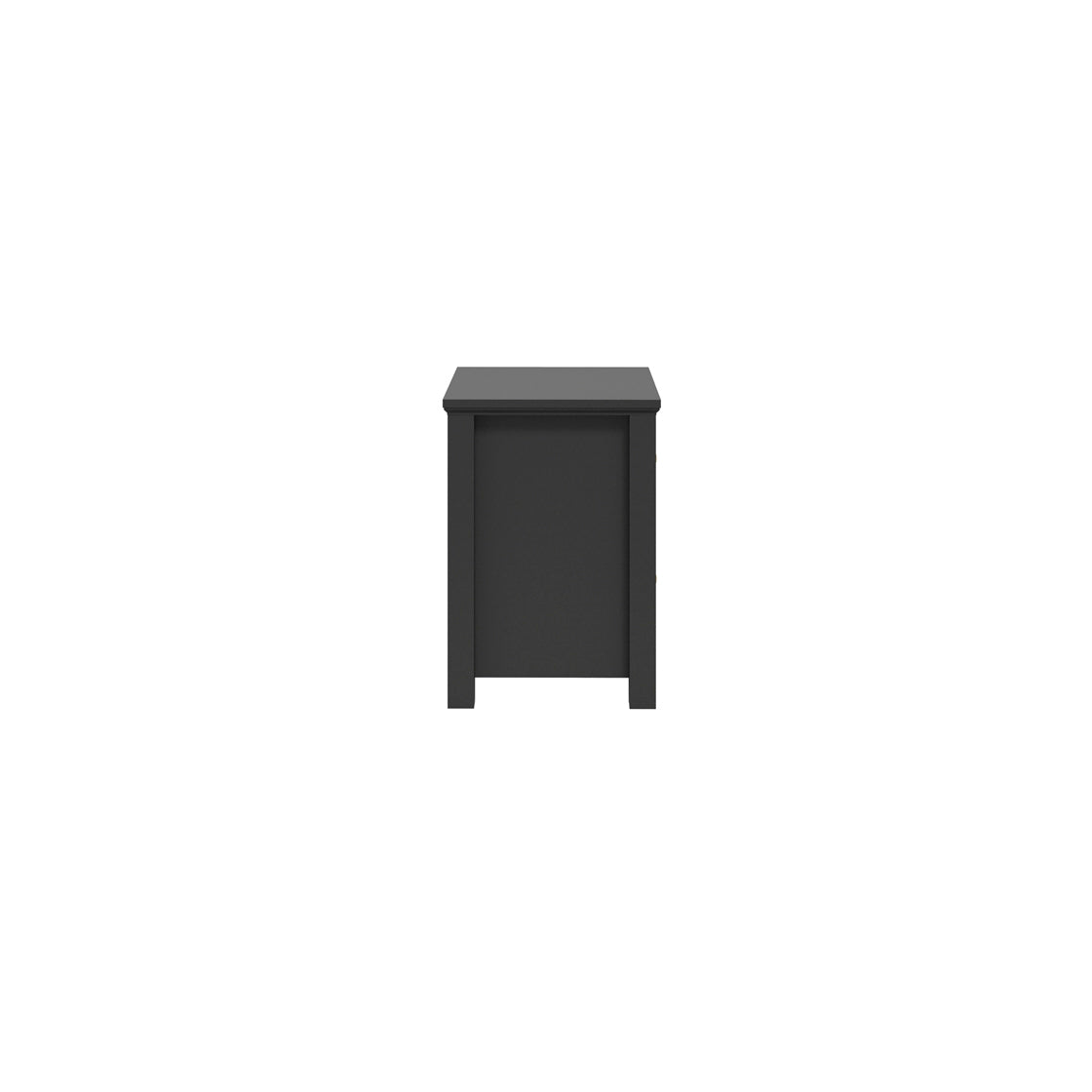 Tulle Panelled Black Wood Bedside Table 2 Drawers