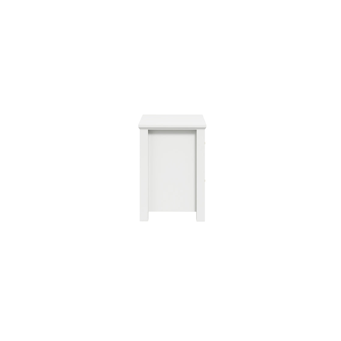 Tulle Panelled White Wood Bedside Table 2 Drawers