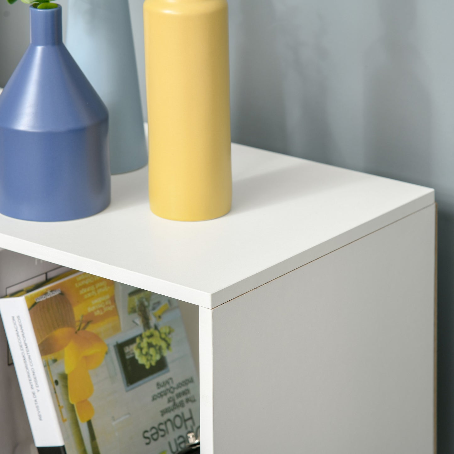 Zido Wood White 3 Tier 9 Cube Storage Bookcase