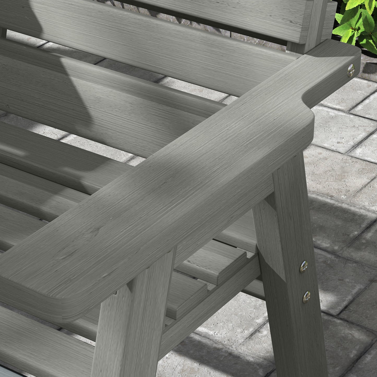 Loke Fir Wood Grey Convertible Outdoor Bench Expanding From 2 To 3 Seats