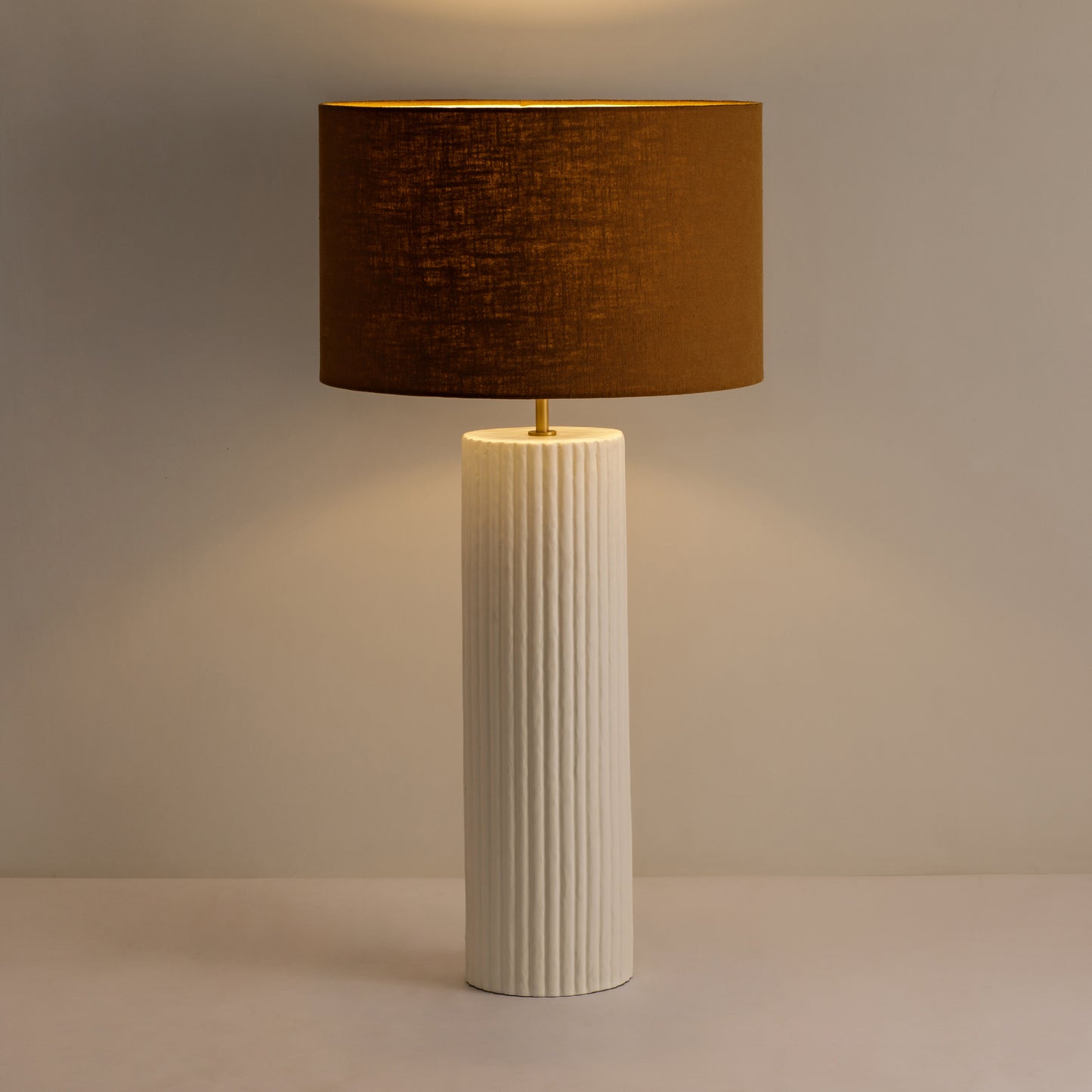 Verona Ochre Ceramic Ribbed Ceramic Table Lamp