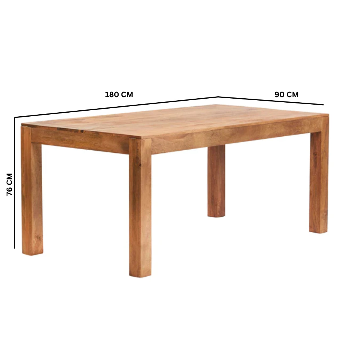 Manila 180cm Light Mango Wood Dining Set with Bench and 4 Slatted Chairs