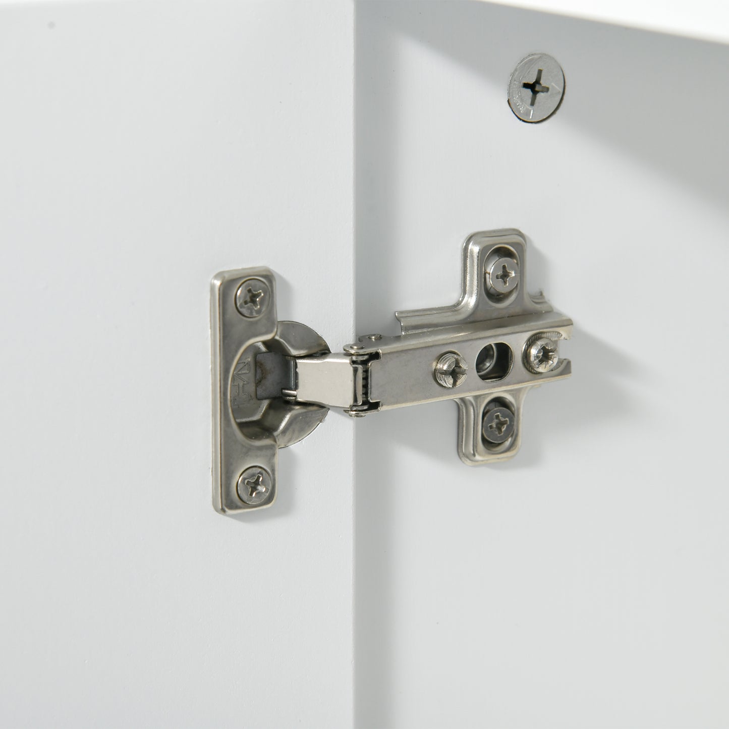 Zilusa White Fauxdestal Sink Vanity Cabinet With Double Doors And Adjustable Shelves