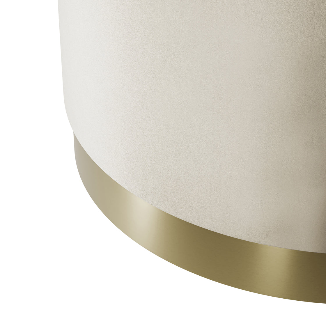 Kalua Large Cream Velvet Stool Gold Base