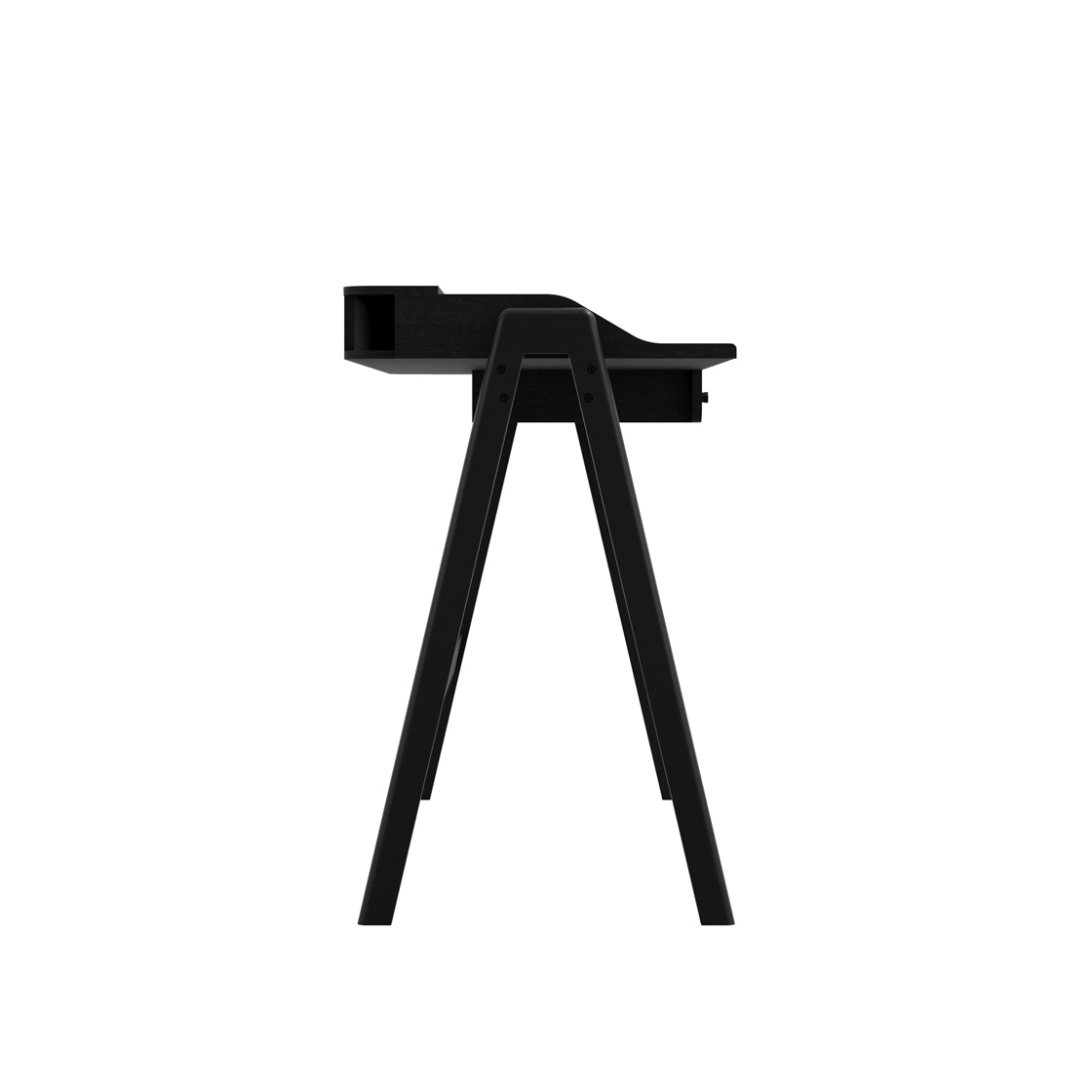 Heppt Black Wood Veneer Desk 1 Drawer