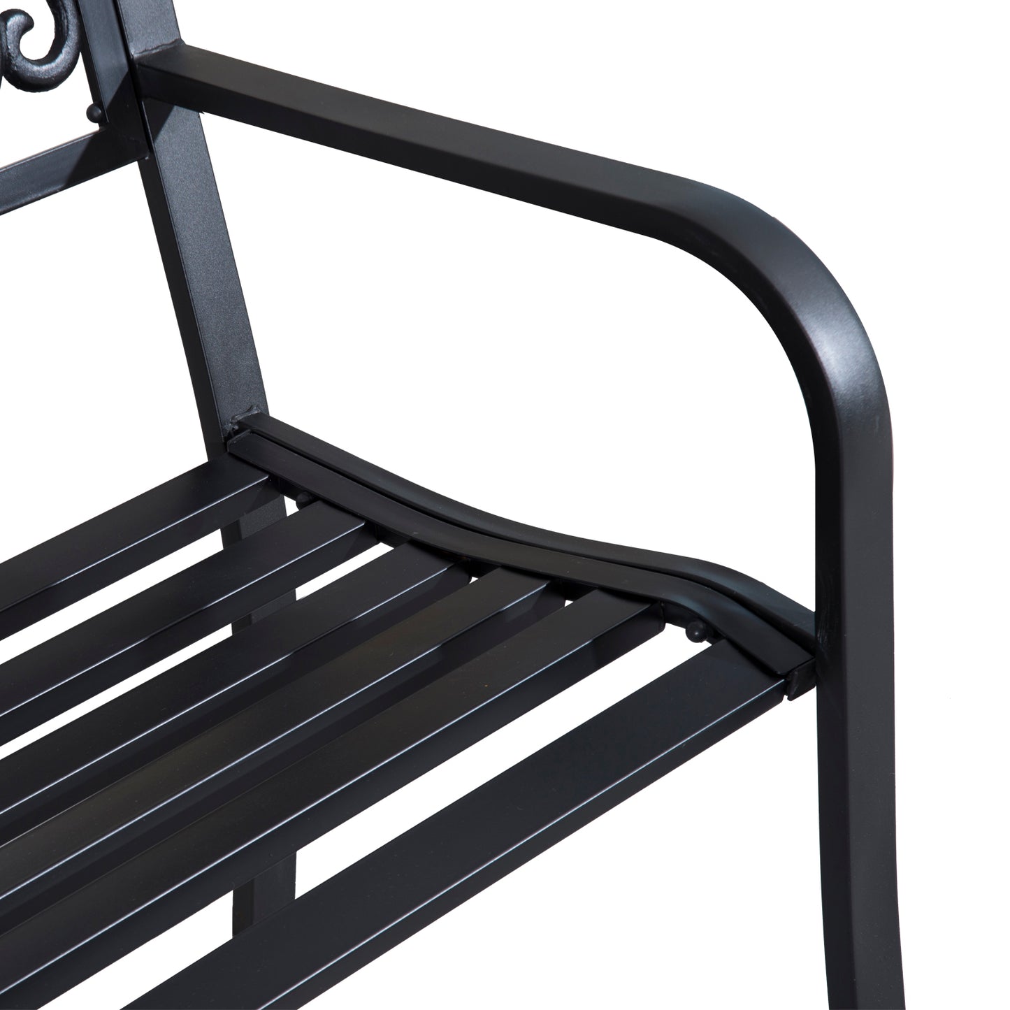 Saradi Taro Steel Black 2 Seater Outdoor Garden Bench