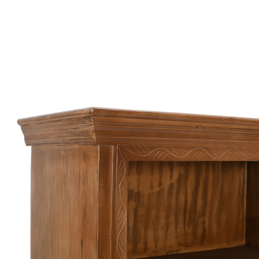 Brighton Mango Wood Large Bookcase 3 Shelves and 2 Doors