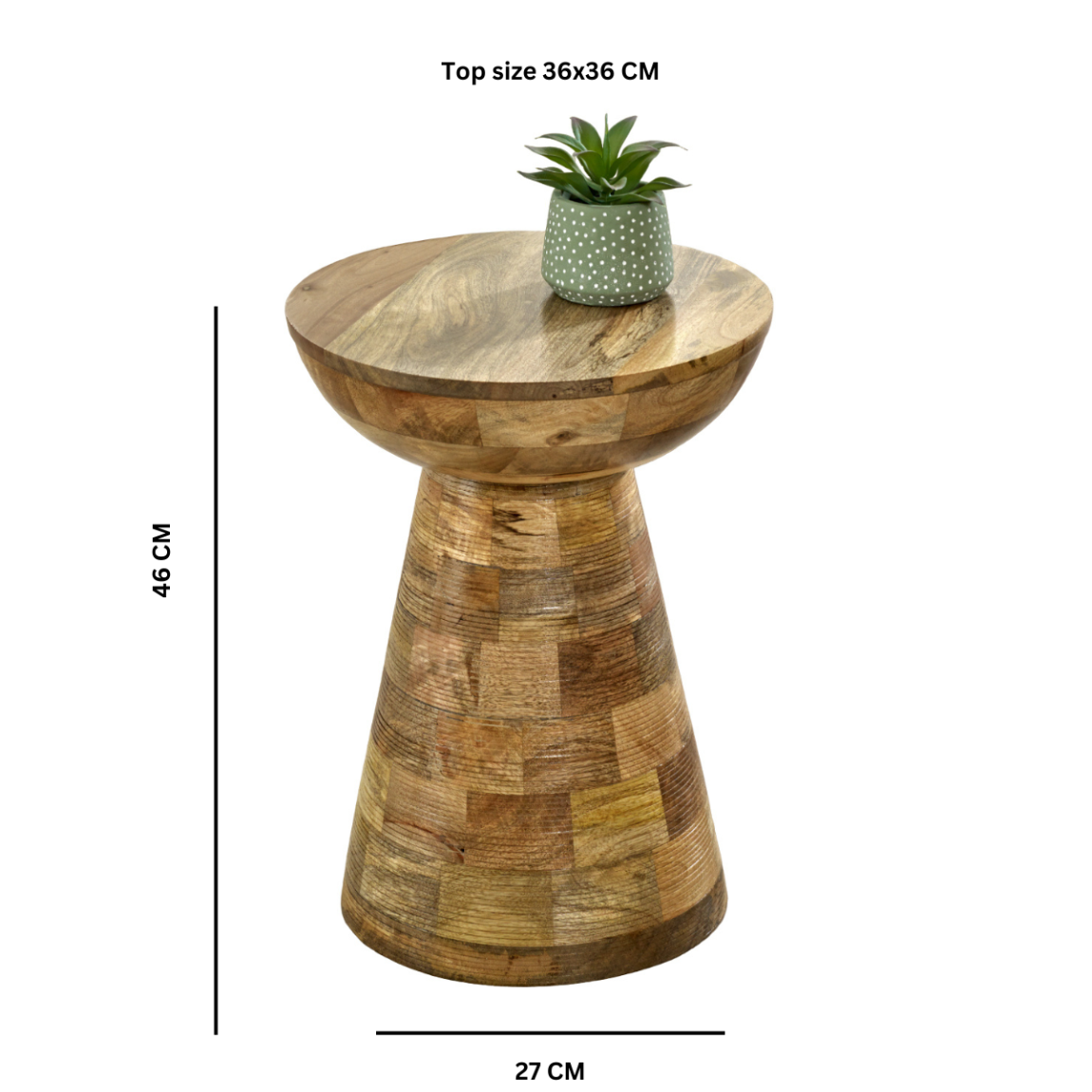 London Natural Mango Wood Mushroom Side Table