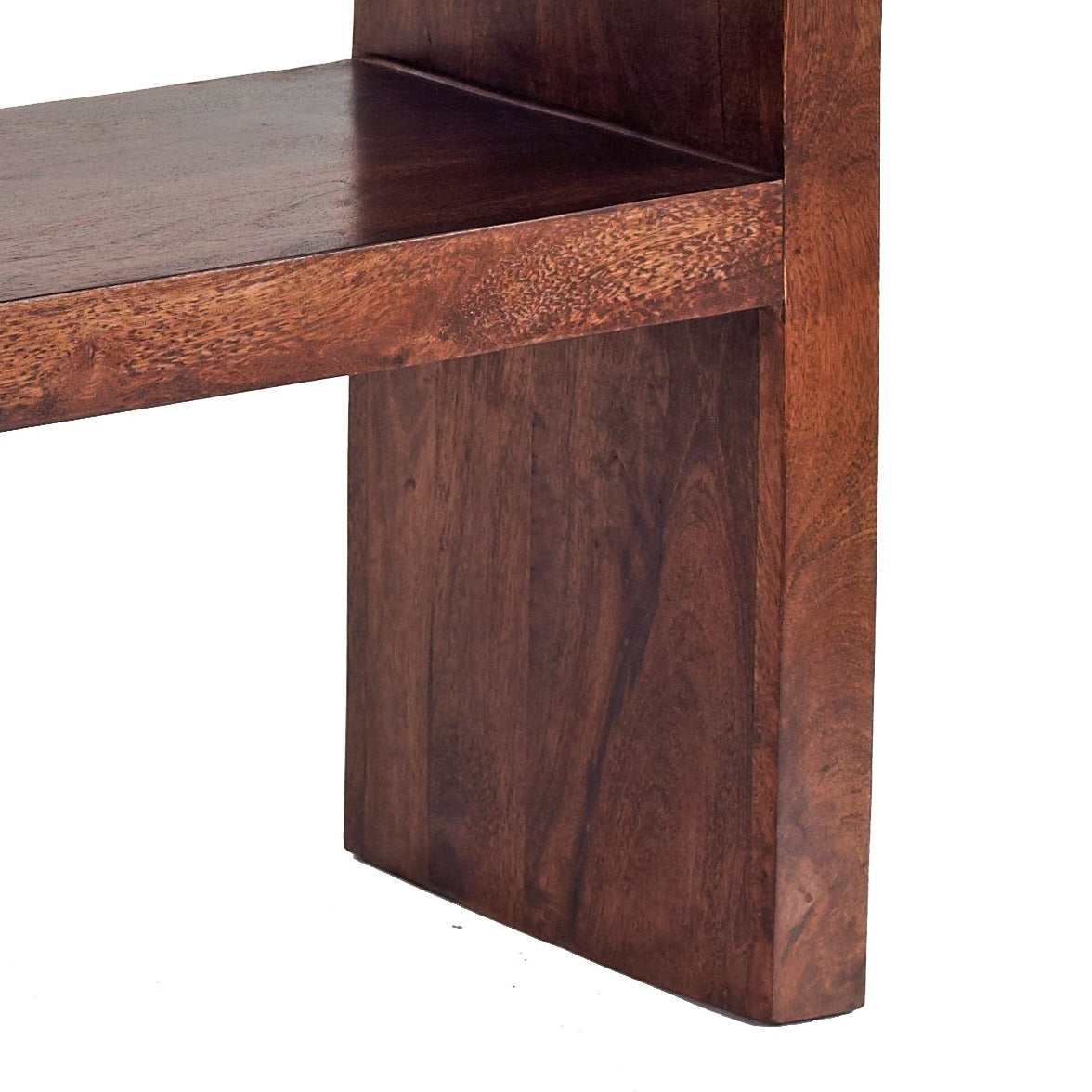 Phuket Dark Mango Wood Console Table with Bottom Shelf