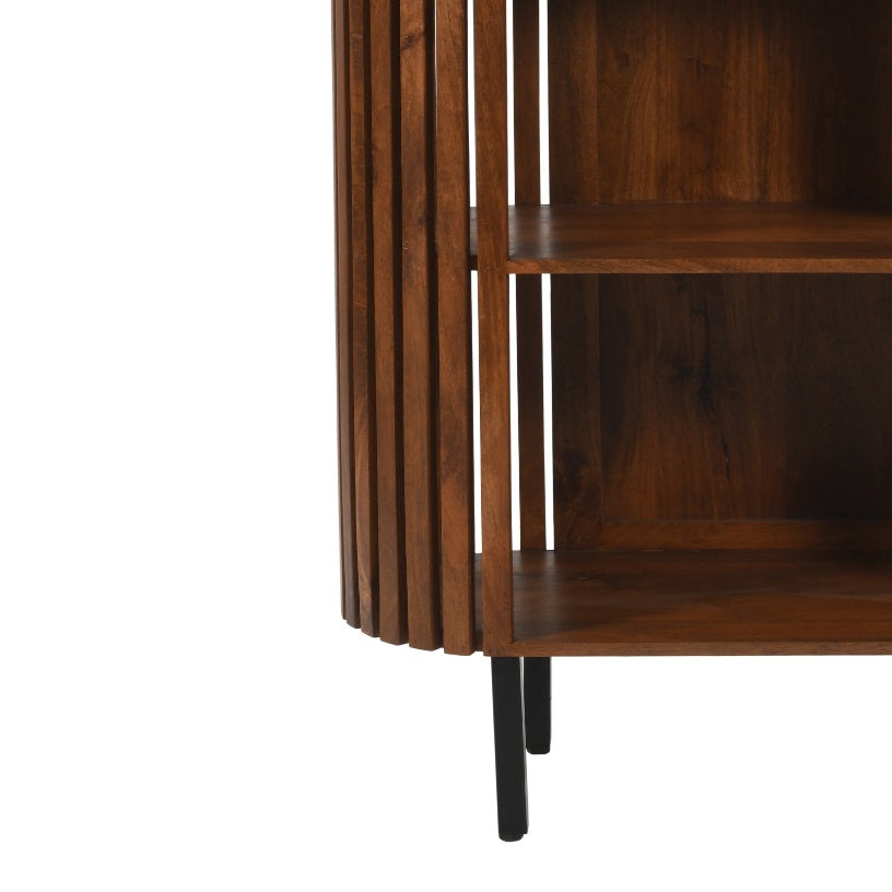 Birmingham Slatted Mango Wood Display Bookcase