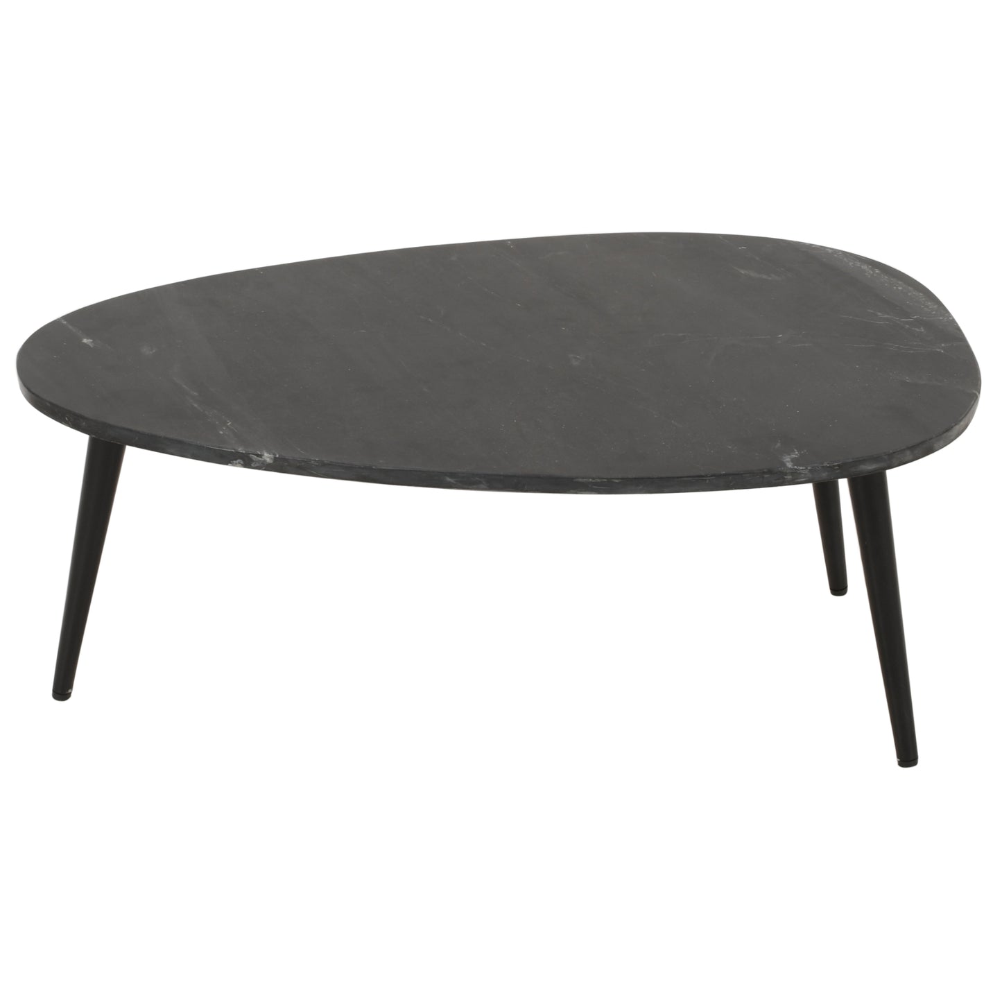 Alabama Black Marble Top Coffee Table With Metal Legs