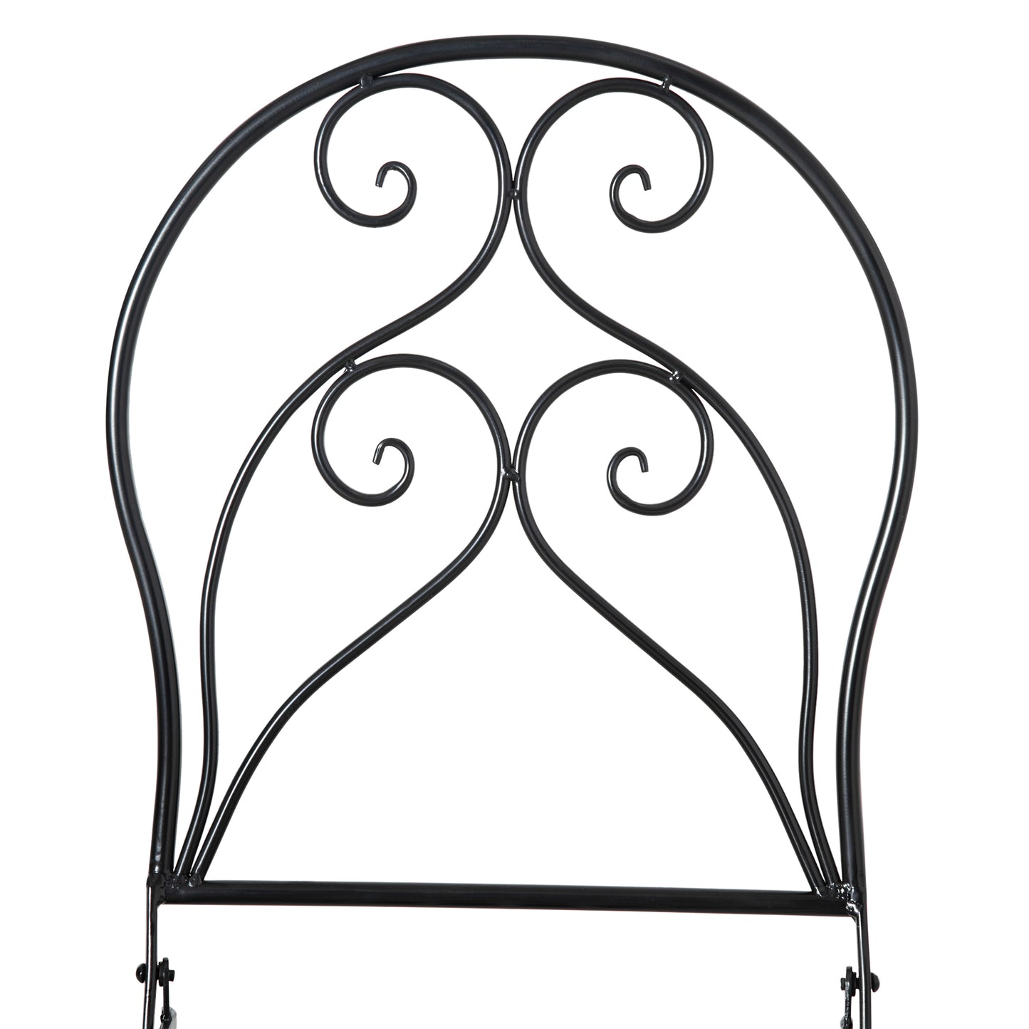 Bamasu 3 Piece Mosaic Garden Bistro Set With Folding Chairs And Coffee Table Black