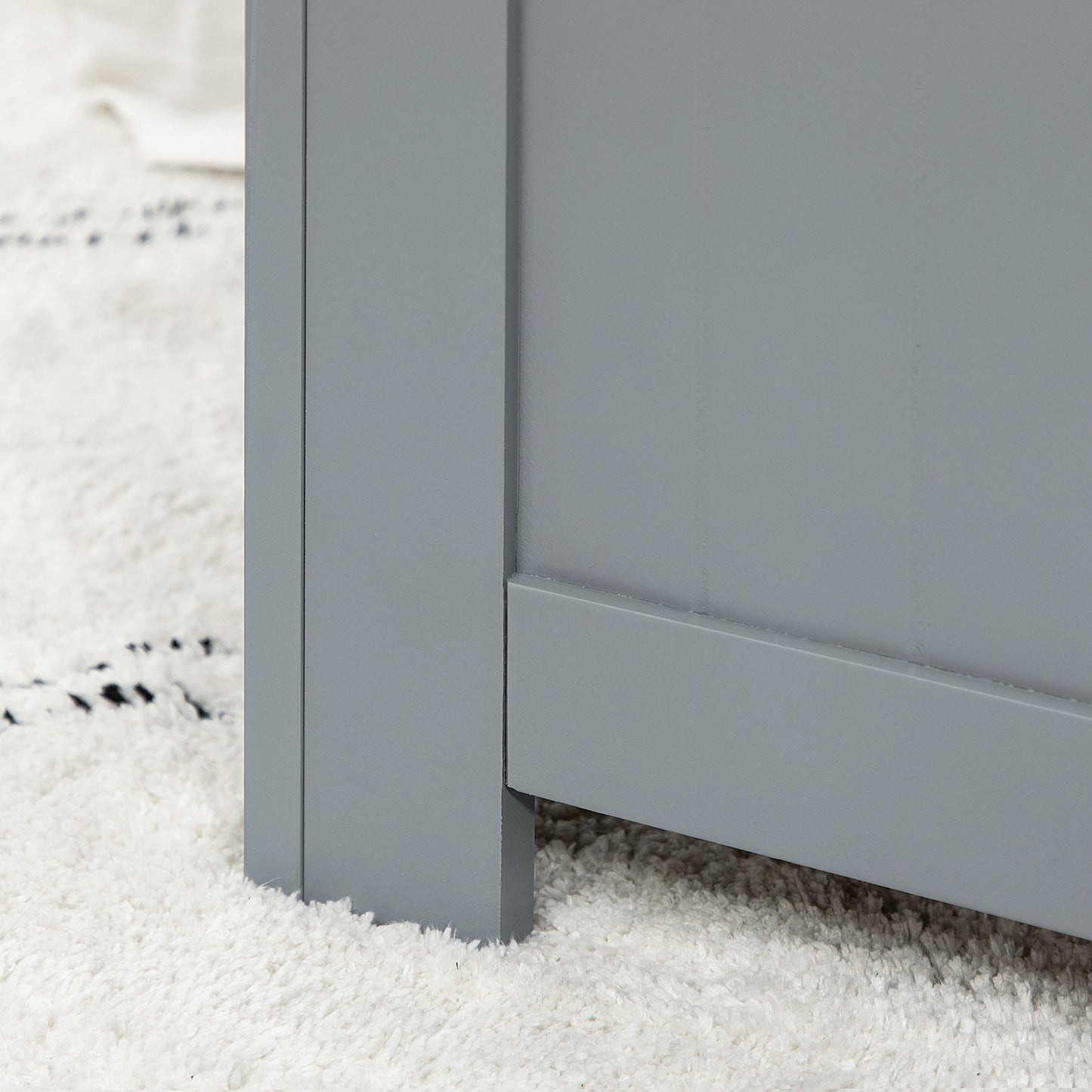 Vekasa Grey Toy and Blanket Storage Chest With Safety Hinged Lid