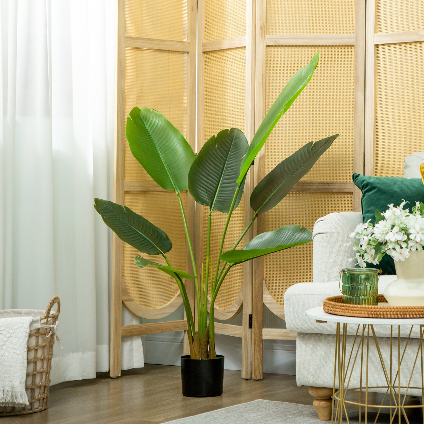 Lire Sesa Artificial Bird Of Paradise Style Plant With Textured Leaves In Pot H8 109cm