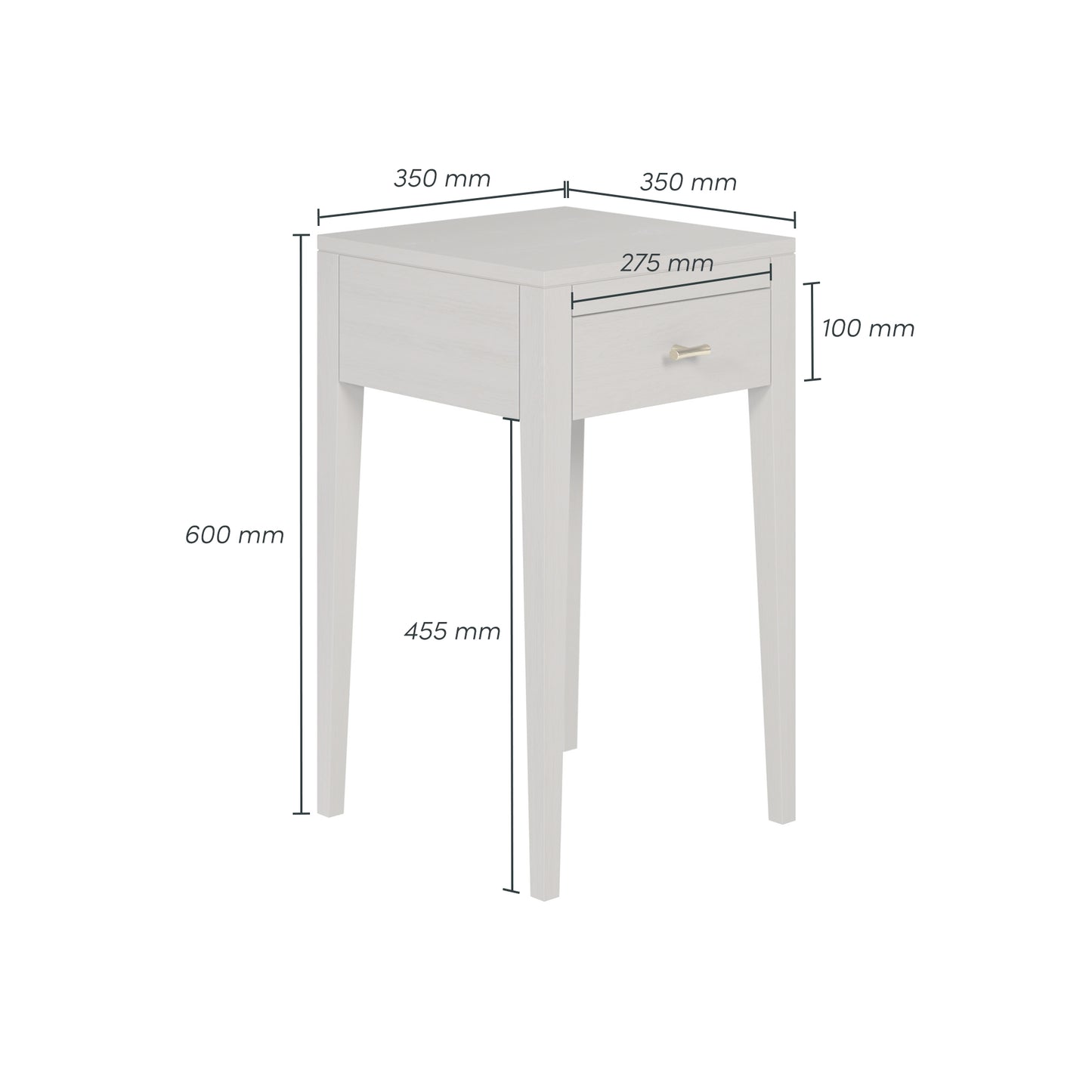 Olinda Mist Grey Wood Grain 1 Drawer Bedside Table