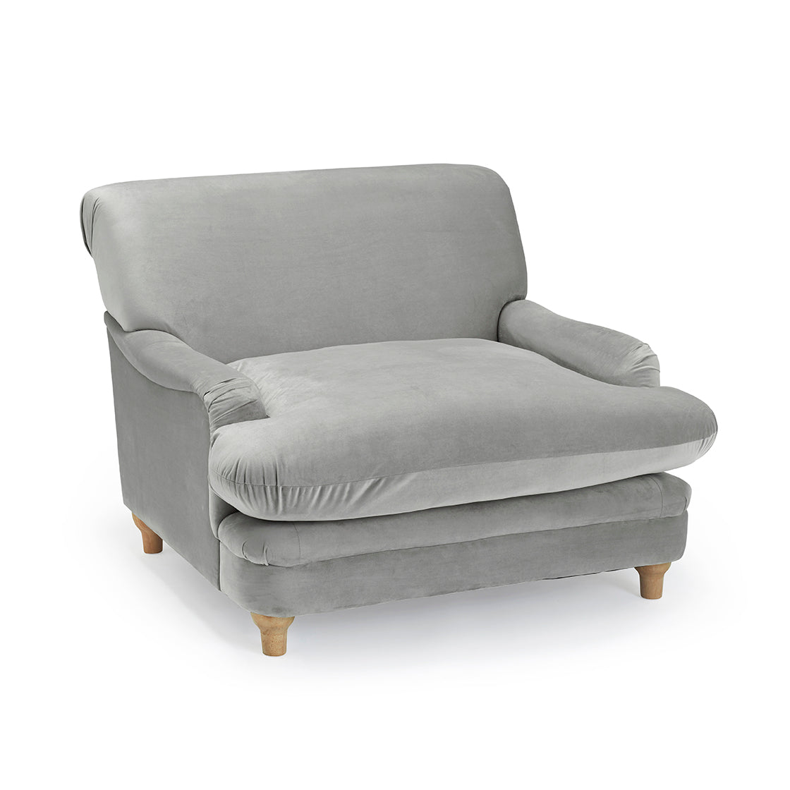 Bambola Retro Soft Grey Chenille Cushioned Armchair