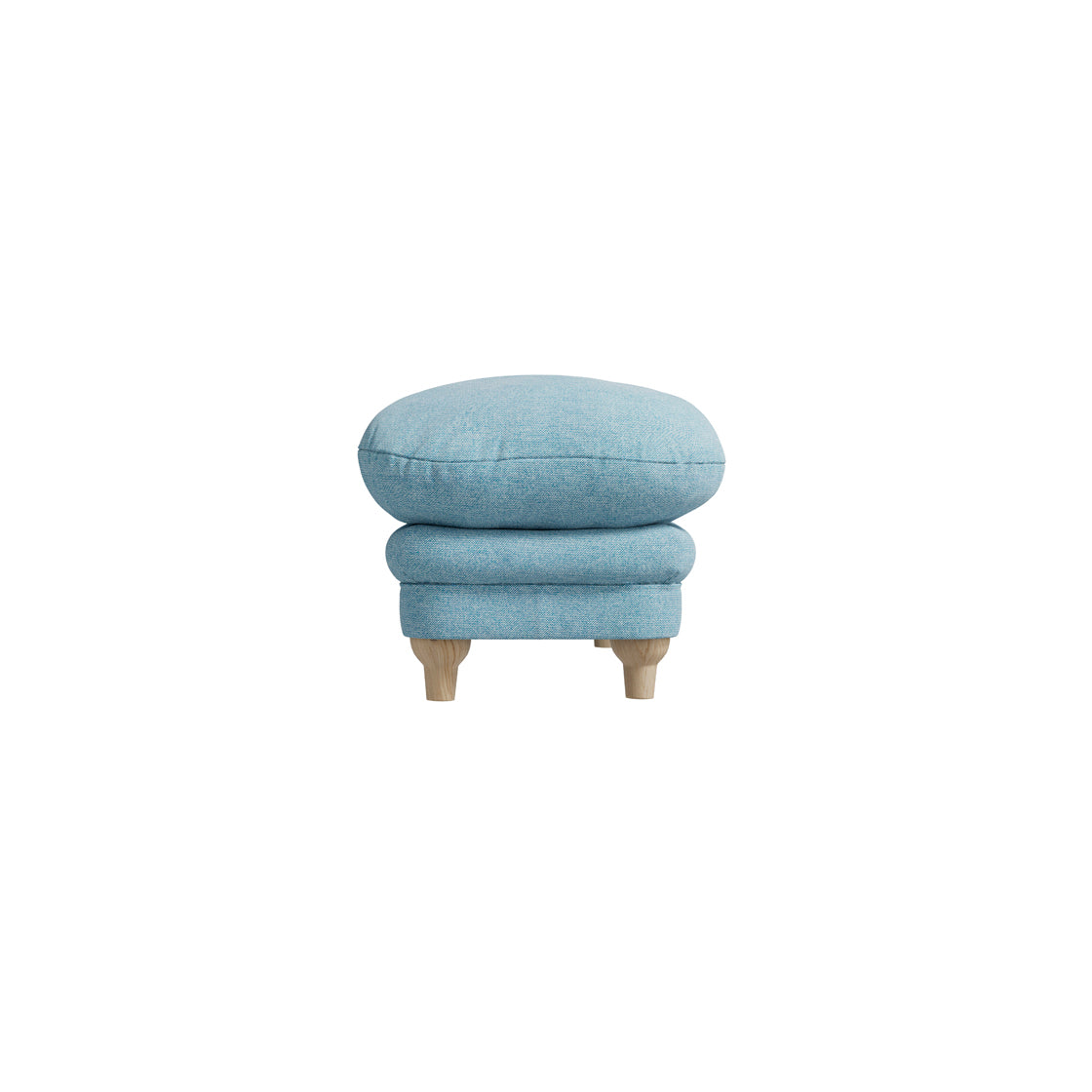 Bambola Retro Soft Blue Chenille Cushioned Footstool