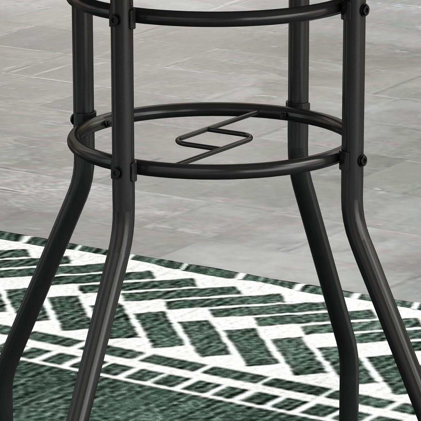 Bahavi Glass Top Multicolour Round Garden Table