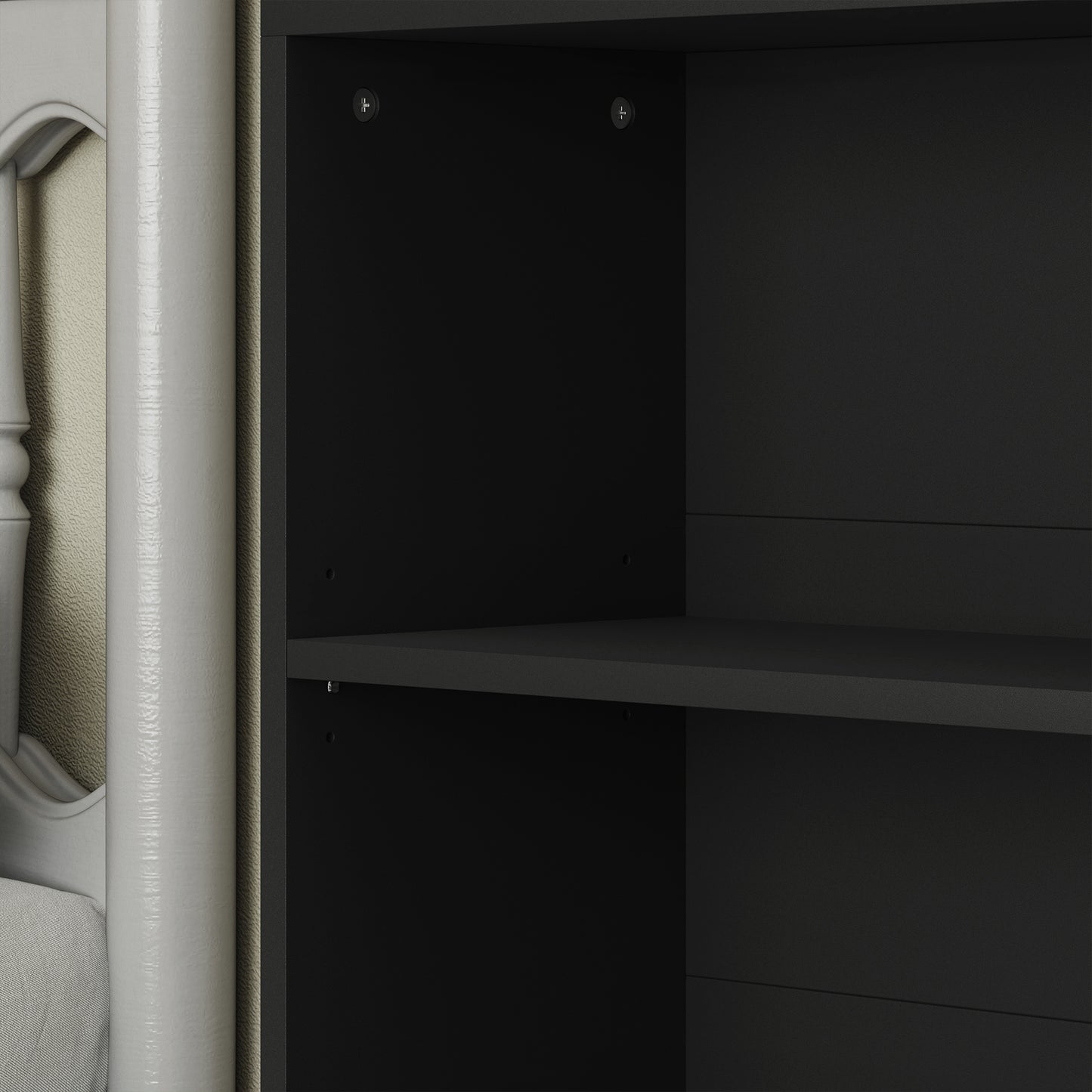 Nere Wood Black 6 Tier Bookcase