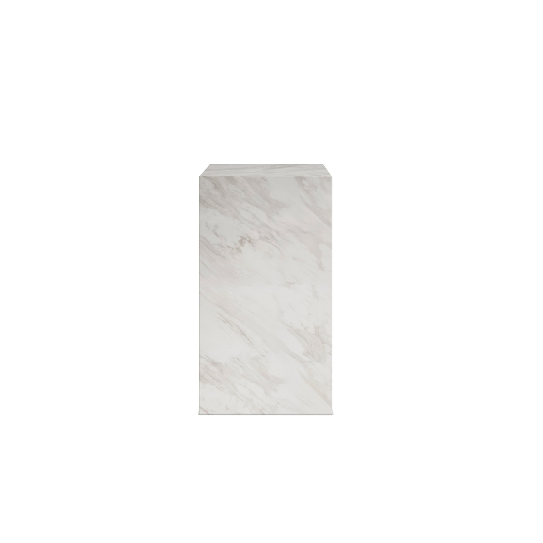 Dingle White Marble Effect Small Pedestal Side table