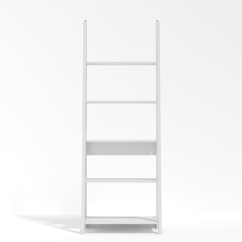 Athy White Wooden Ladder Bookcase 5 Shelves