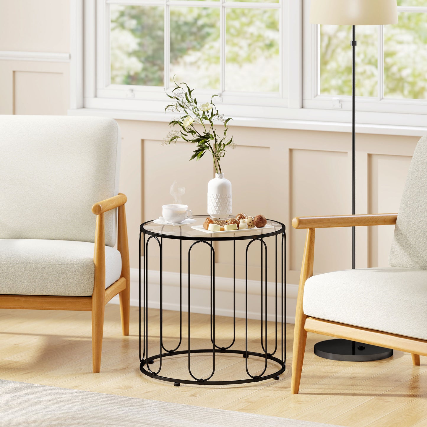 Roro Metal Black Set Of 2 Elliptical Cut Out Nesting Tables