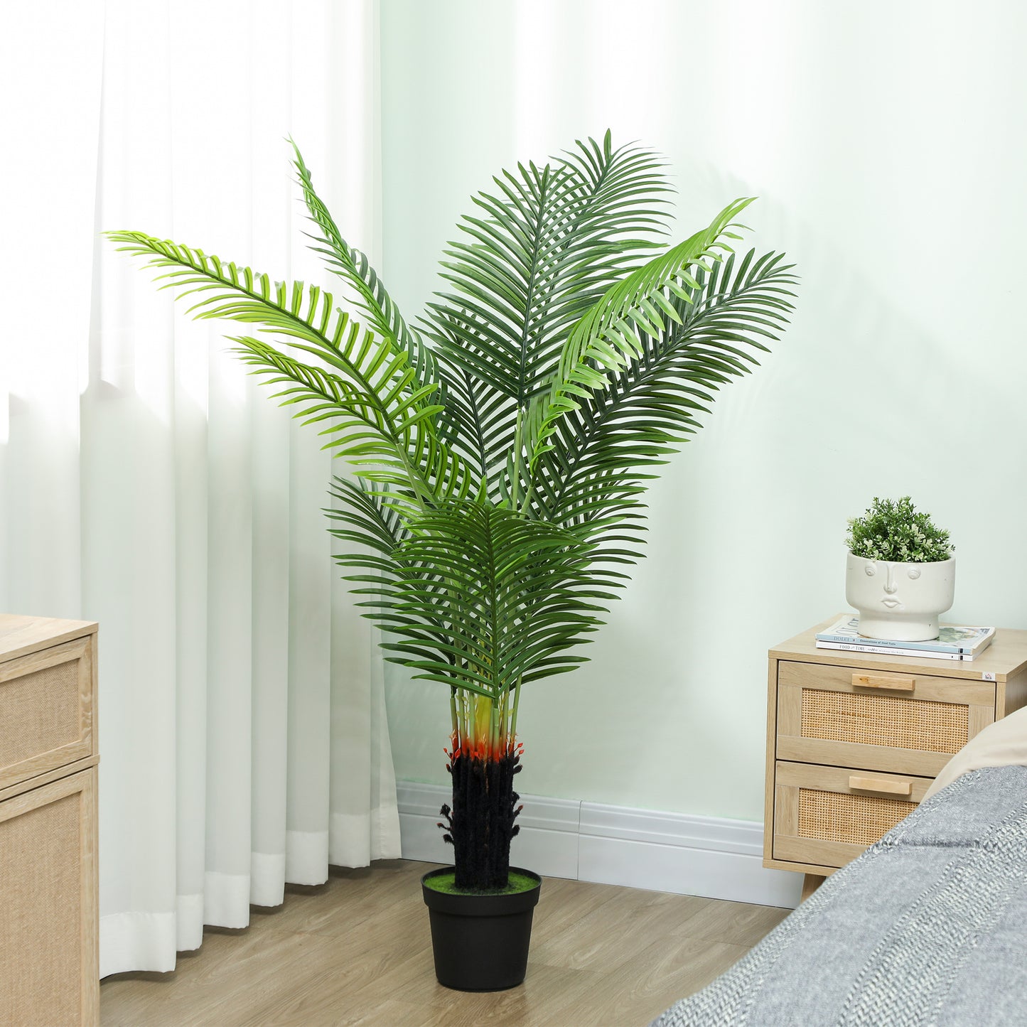 Nomovi Artificial Areca Palm With Full Canopy Leaf Design In Pot H8 150cm Green