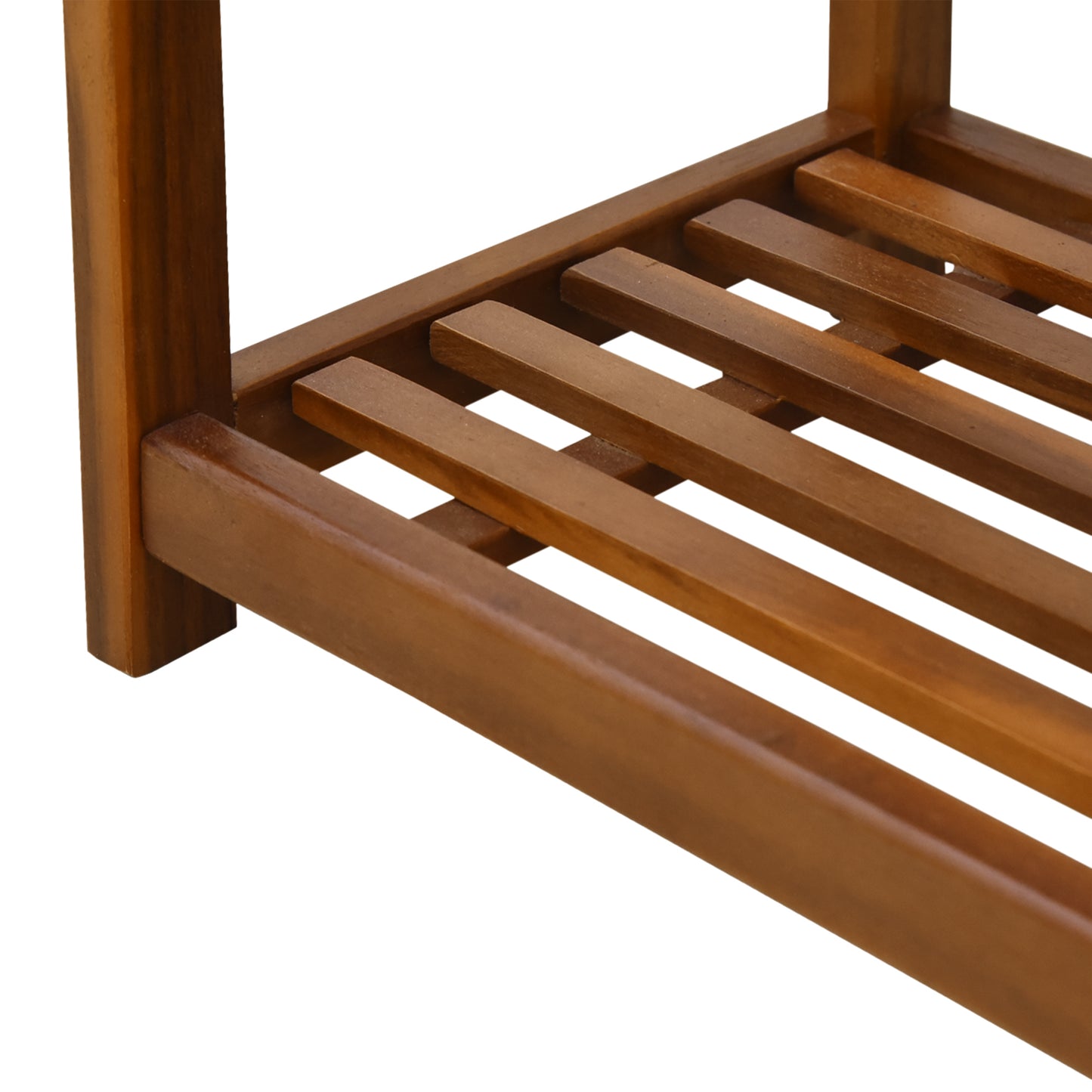 Lisesa Acacia Wood Teak 3 Tier Shoe Rack With Hangers For Up To 12 Pairs