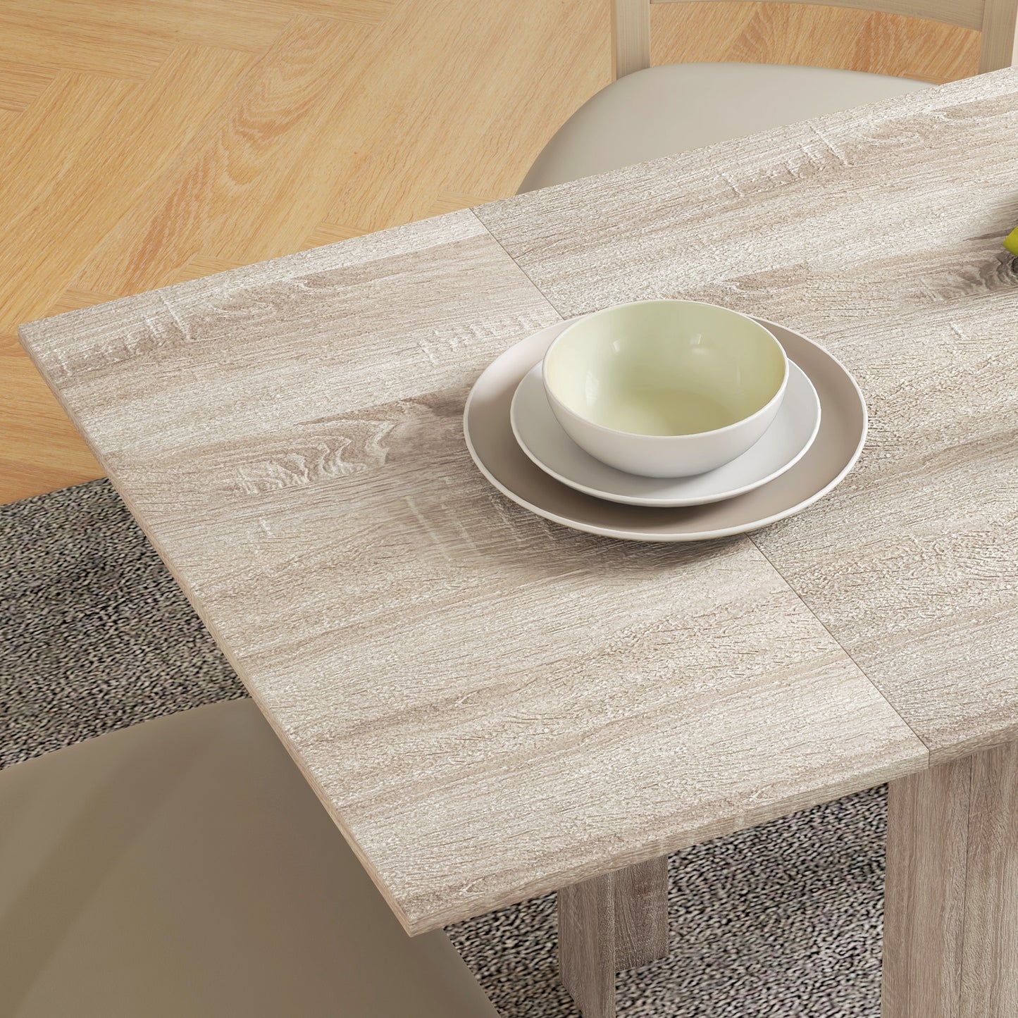 Sozilu Wooden Wood Effect Drop Leaf Dining Table Seating 4