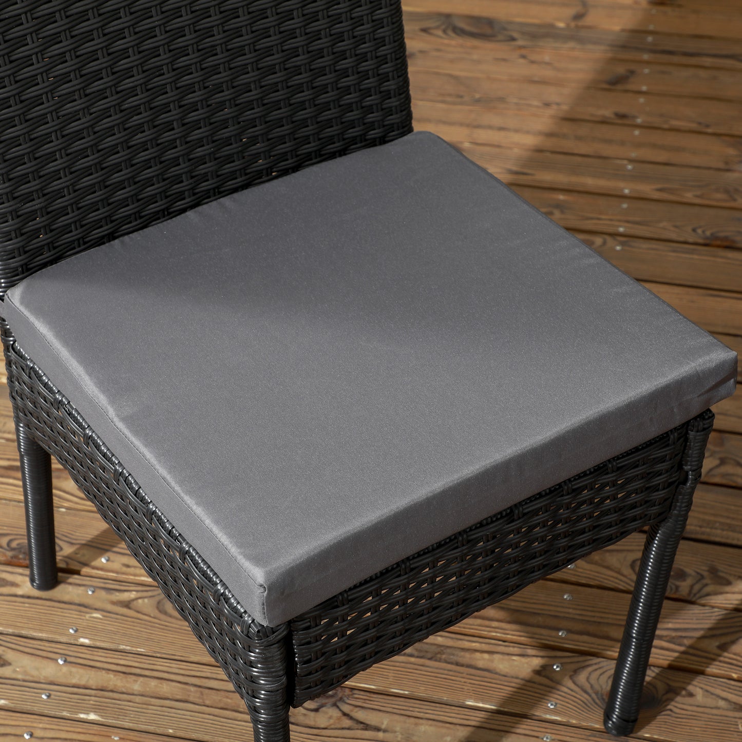 Meretta Rattan Black Set Of 2 Armless Outdoor Garden Chairs