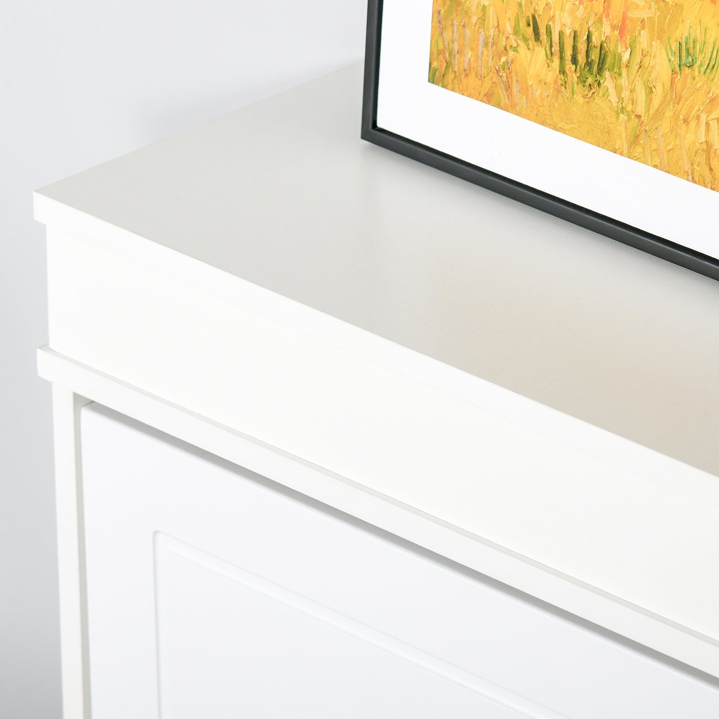 Sozita Wooden White 4 Flip Drawer Shoe Cabinet With Adjustable Shelves For Entryway