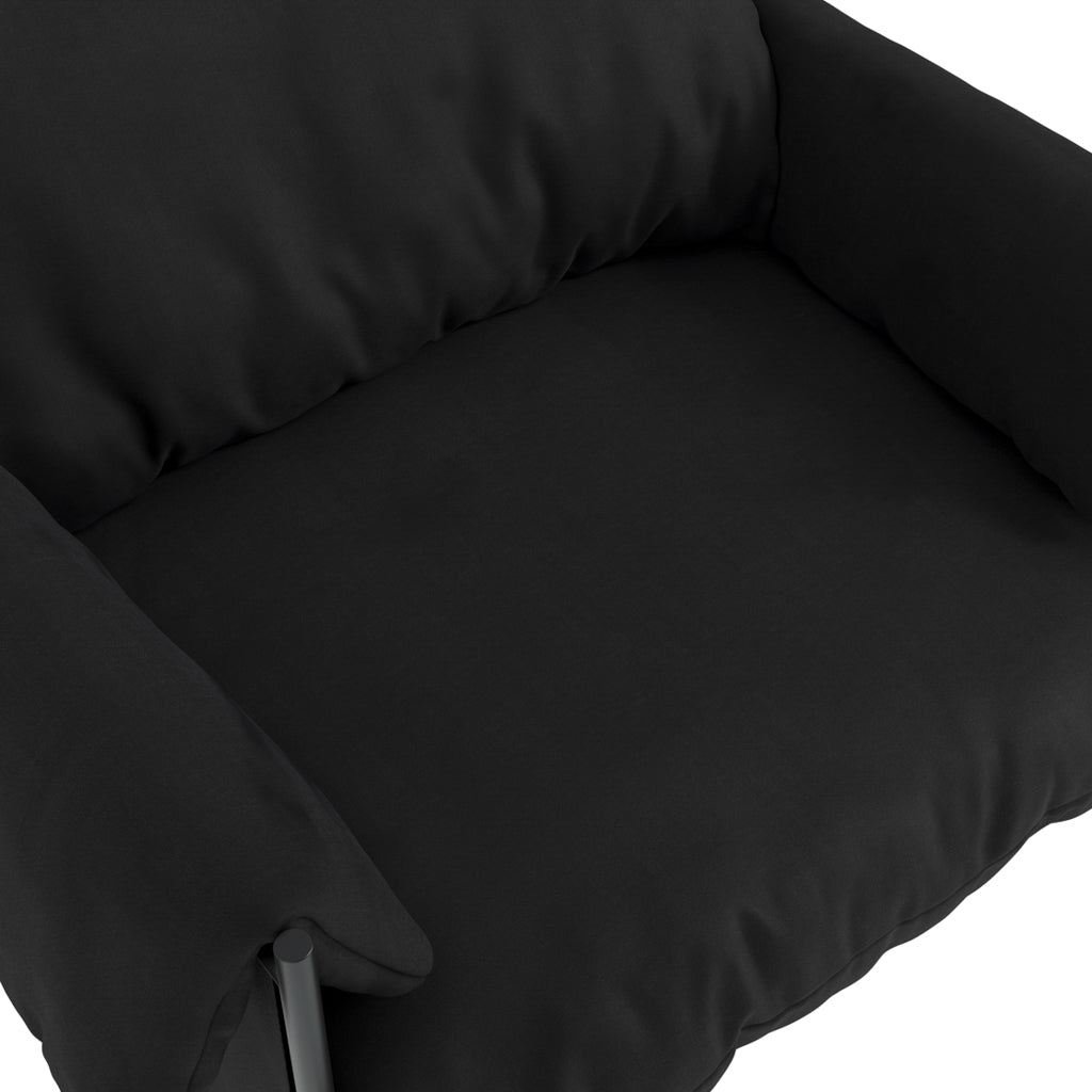 Wardour Minimalist Black Houseweave Armchair Metal Legs