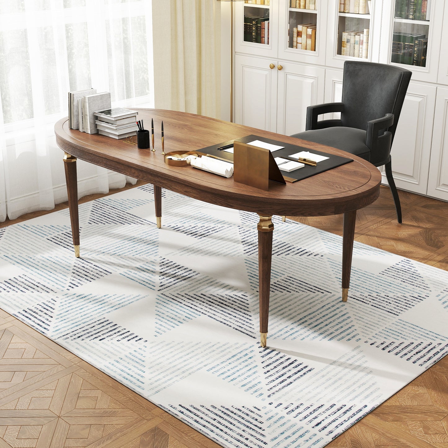 Keni Polyester Multi Colour Geometric Non Slip Washable Rug 230 x 160 cm