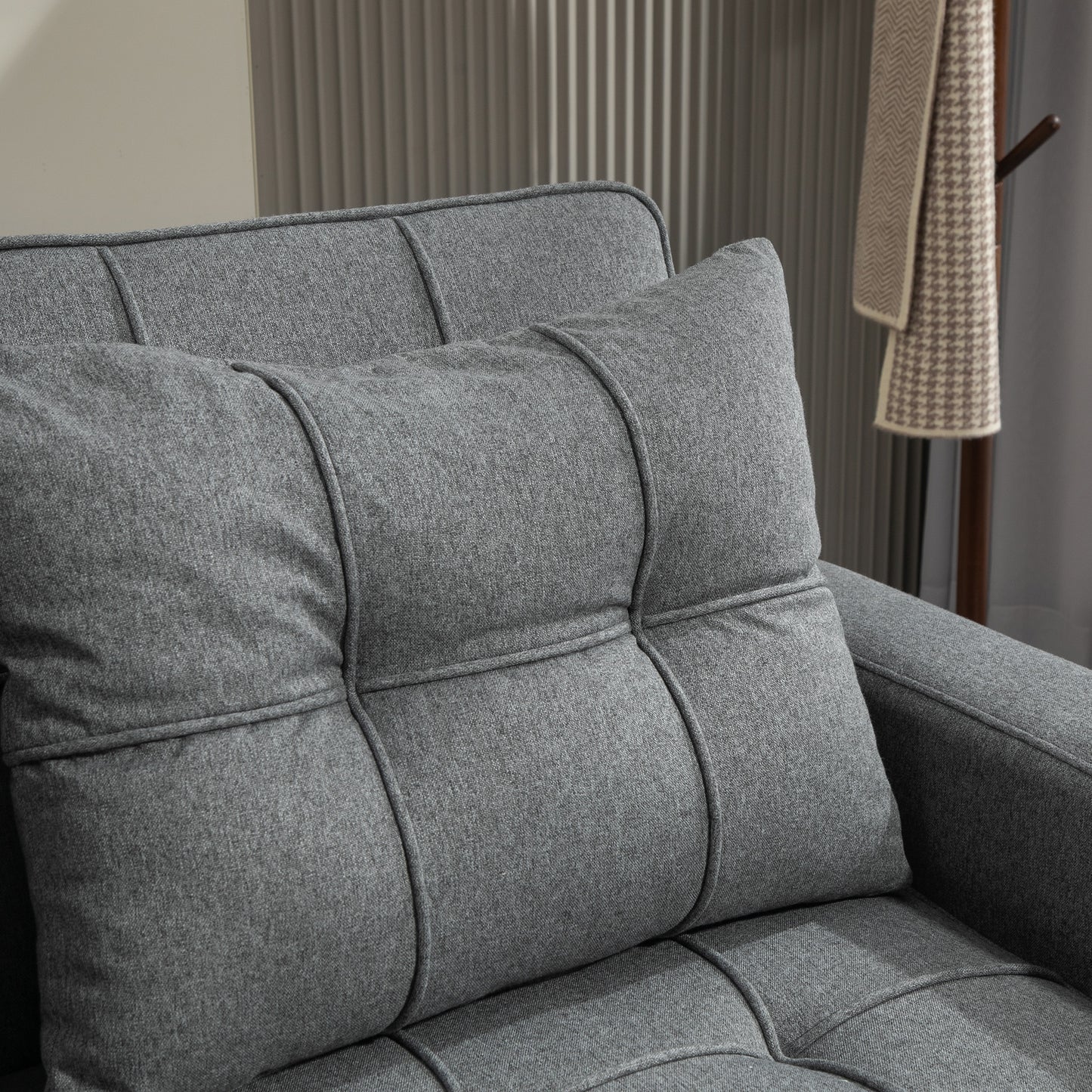 Rireel Diha Dark Grey Upholstered 2 Seater Pull Out Sofa Bed