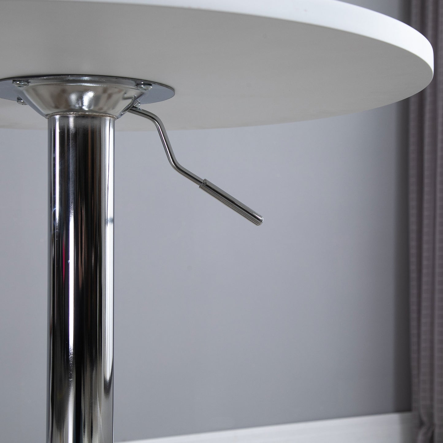 Rocolo Metal And Wooden White Adjustable H8 Round Bar Table With Swivel Top