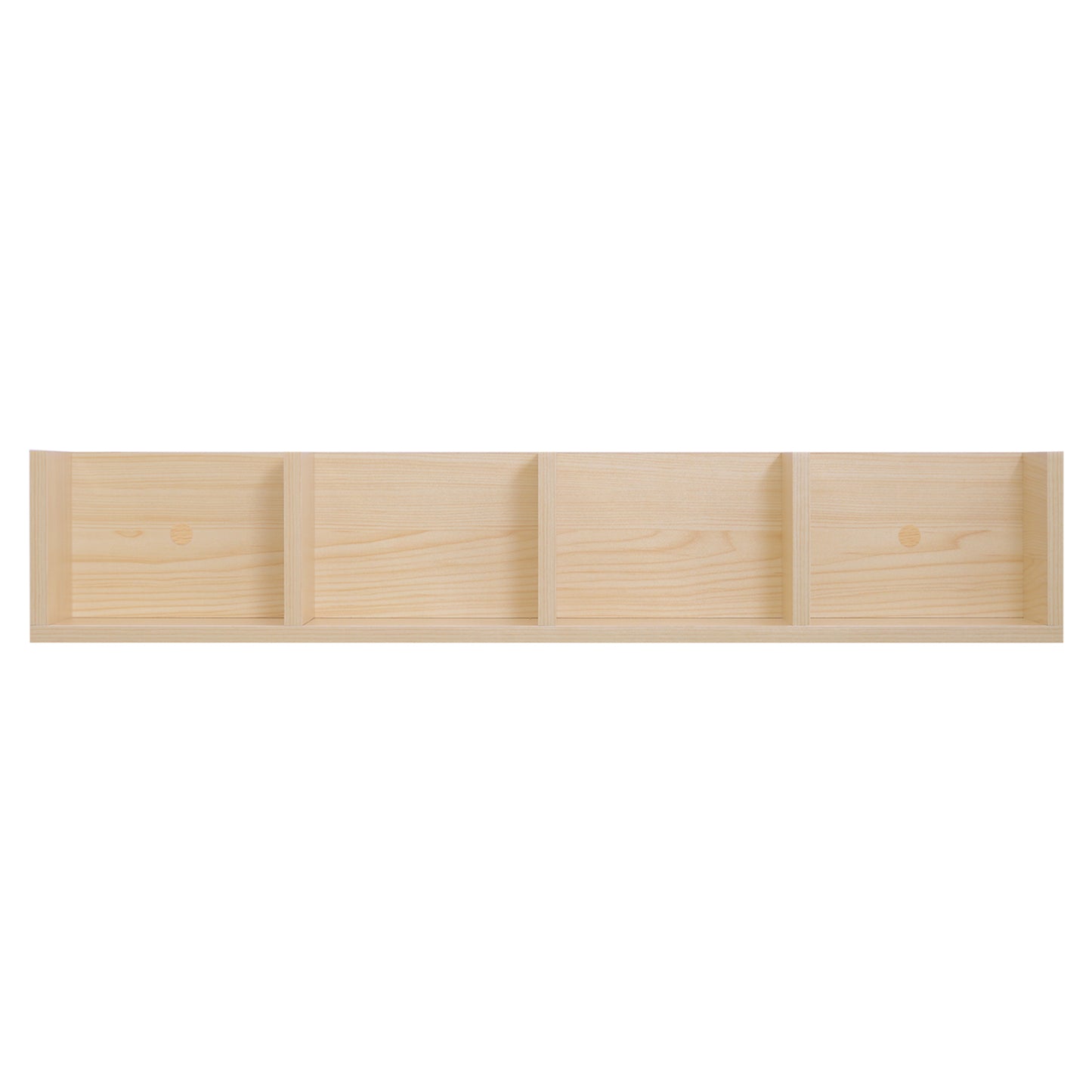Zika Coke Wood Natural Finish Set Of 2 Wall Mounted Media Storage Racks With Cube Shelves