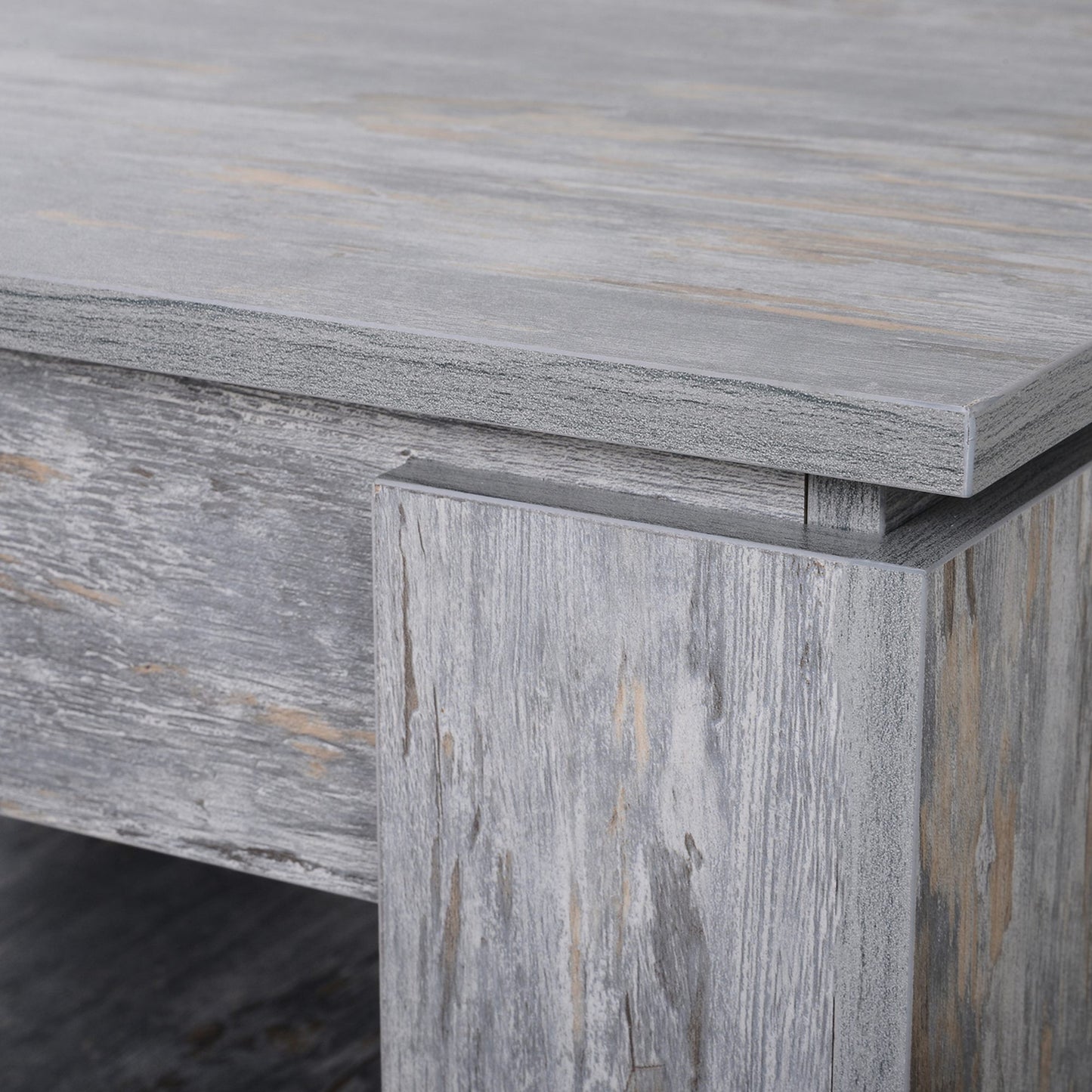 Rebane Wood Effect Grey 2 Tier Coffee Table With Lower Storage Shelf