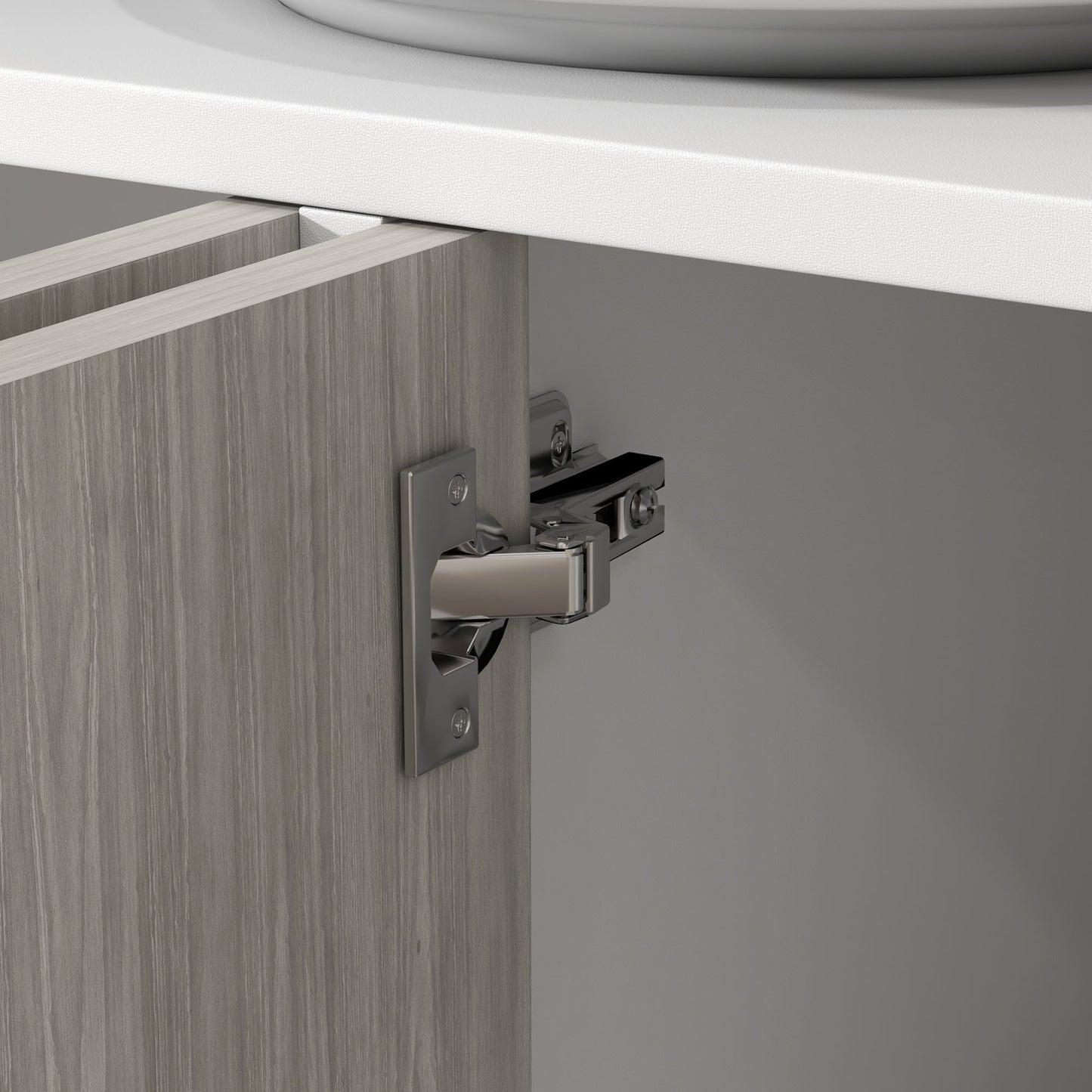 Sosule White and Grey Sideboard With 4 Doors and 2 Shelves