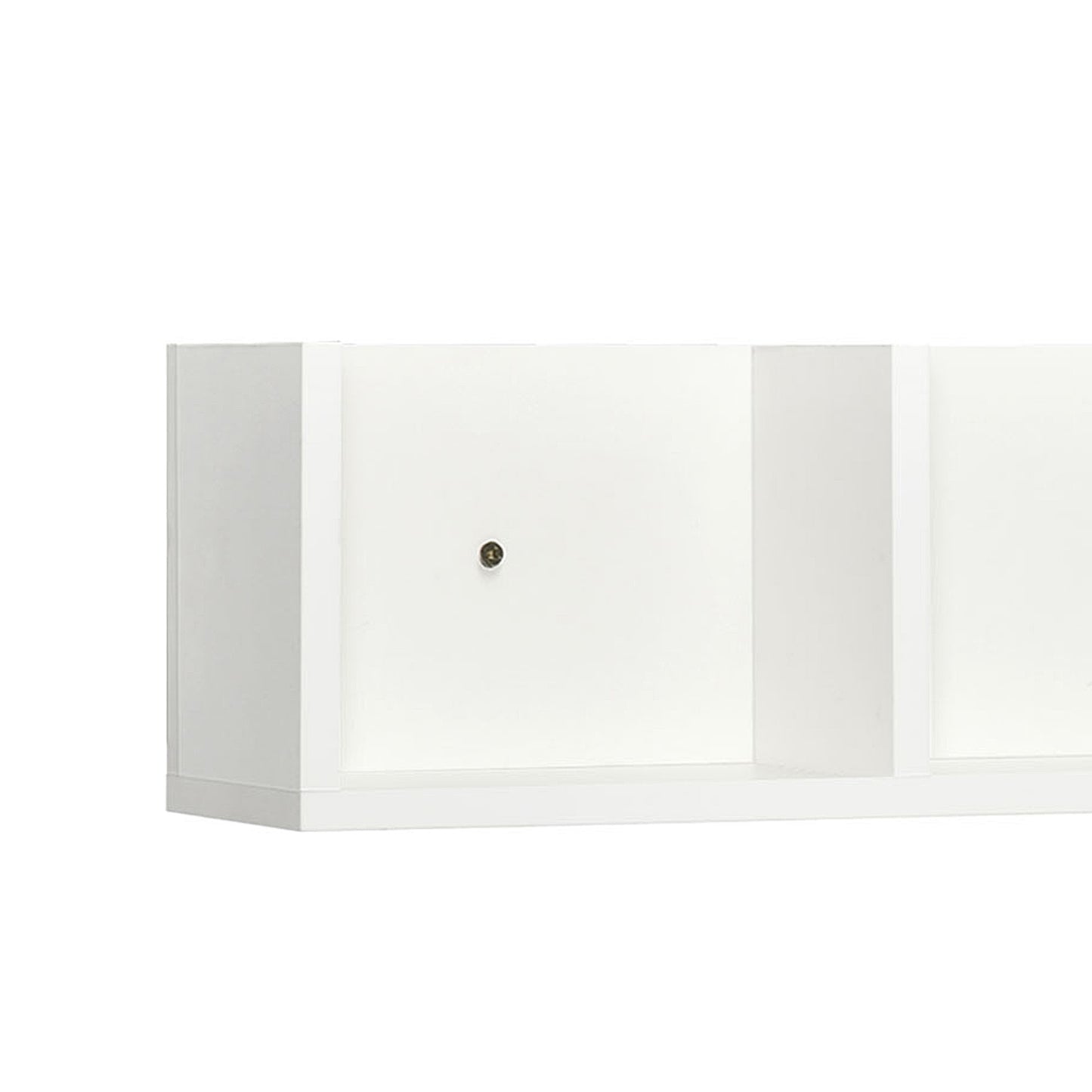 Cofalo Mopa Wood White Set Of 2 Wall Mounted Media Storage Racks With Cube Shelves