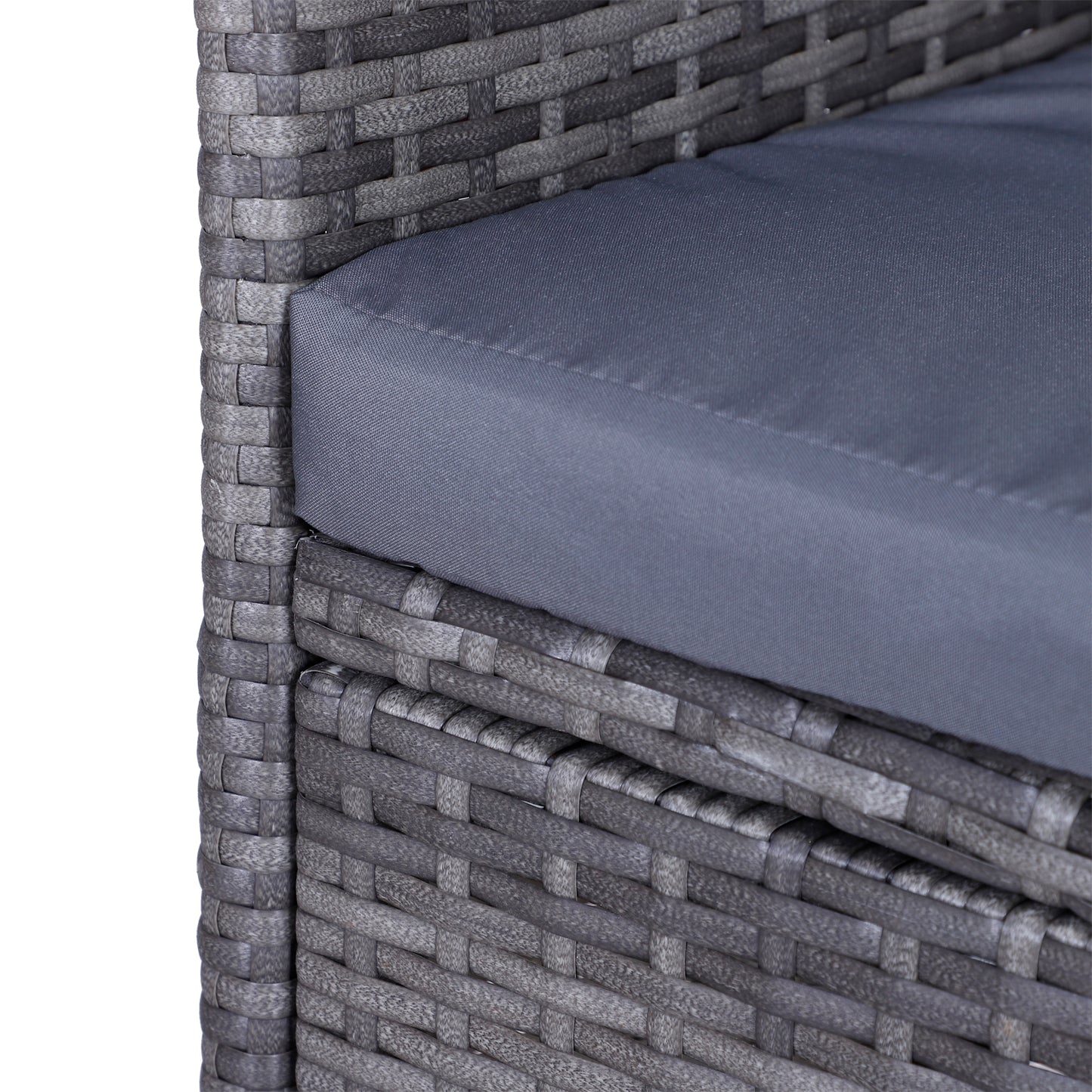 Tapata Rattan Grey 2 Seater Outdoor Garden Bench With Central Table