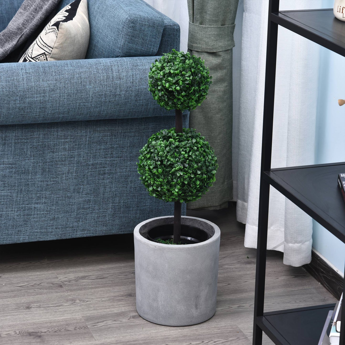 Toto Nami Set Of 2 Artificial Boxwood Ball Trees In Pots Designed For Indoor Display