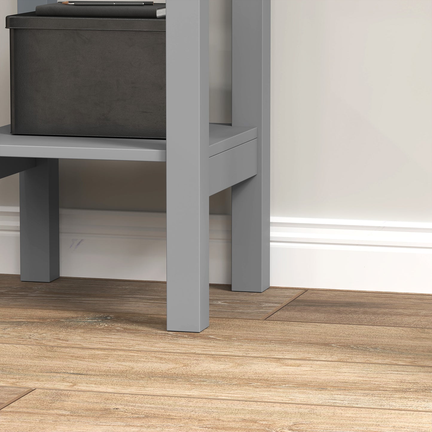 Elne Set Of 2 Grey Wooden Floral Cut Out Accent Side Tables