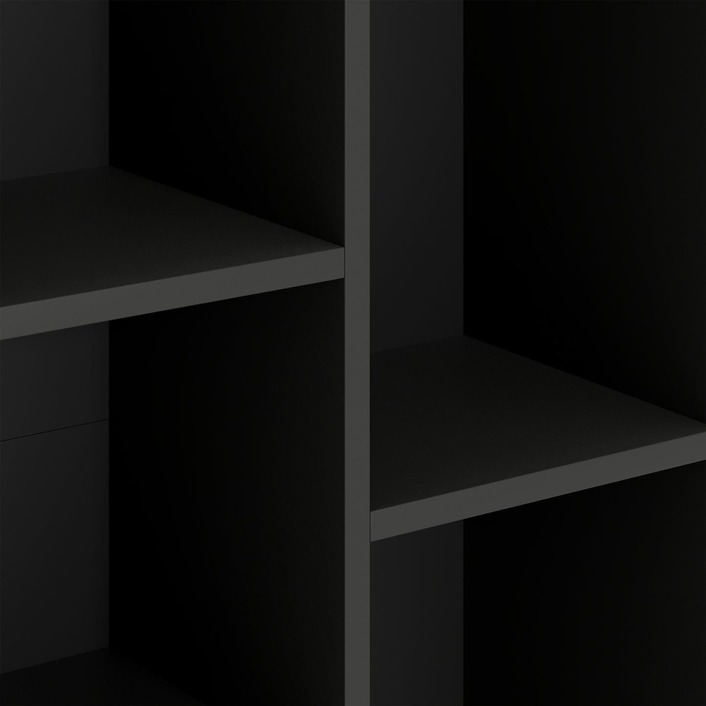 Vakeri Wood Black 2 Tier Bookcase With 5 Storage Compartments