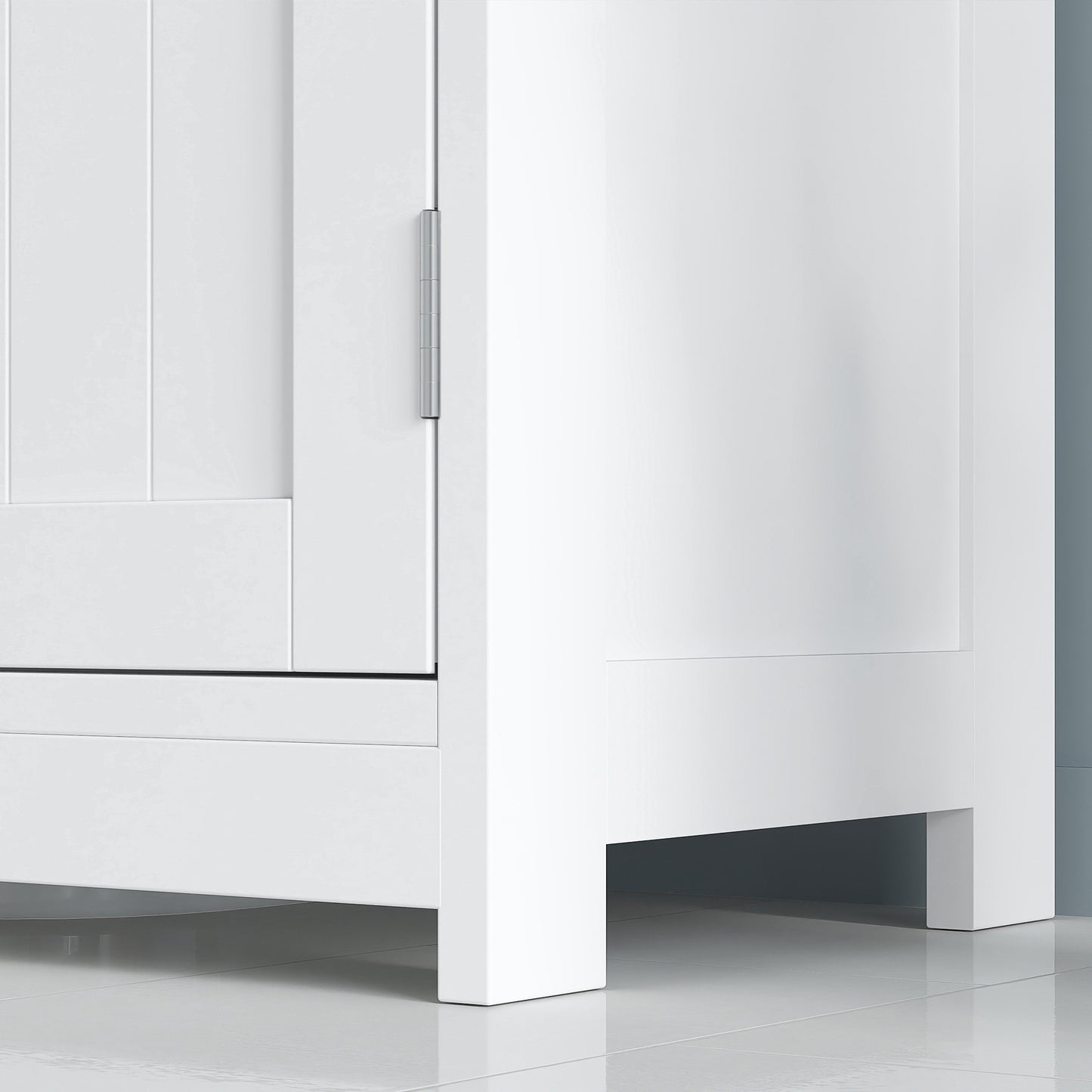 Fabka White Under Sink Vanity Cupboard With Double Doors And Adjustable Shelving For Fauxdestal Or OFauxn Basin