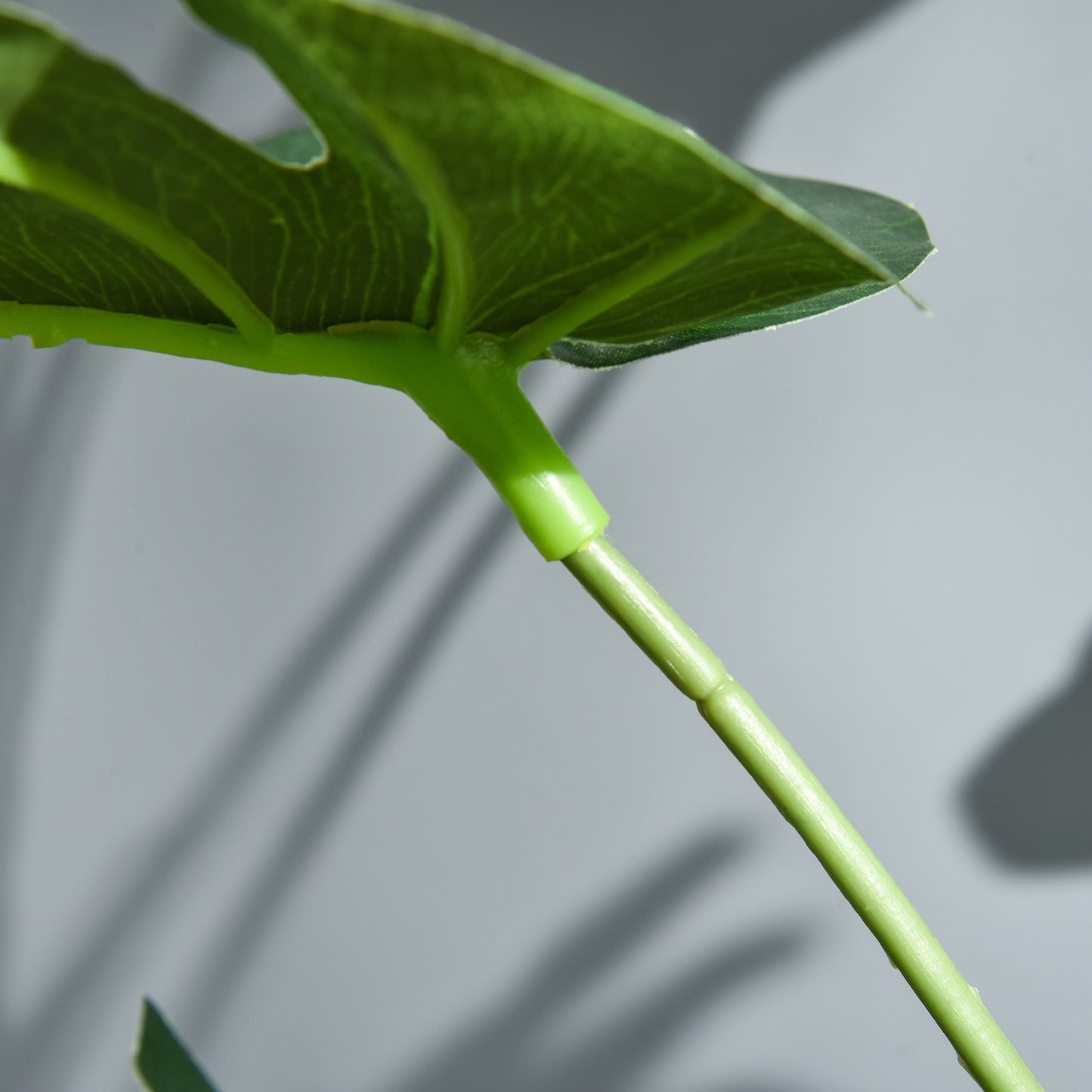Nalale Lumo Set Of 2 Artificial Monstera Style Trees With Cheese Leaf Design And Pots